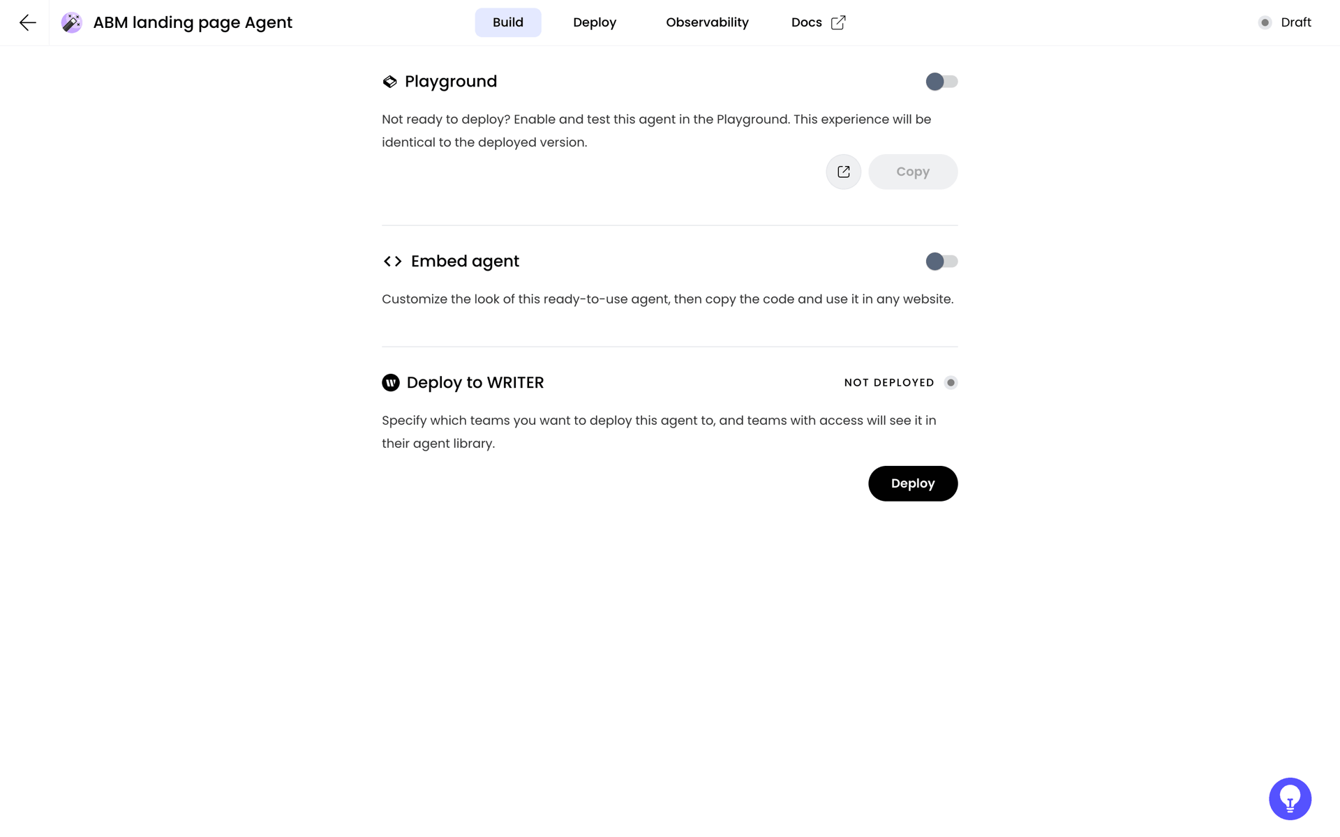 WRITER Web Business interface screenshot 16