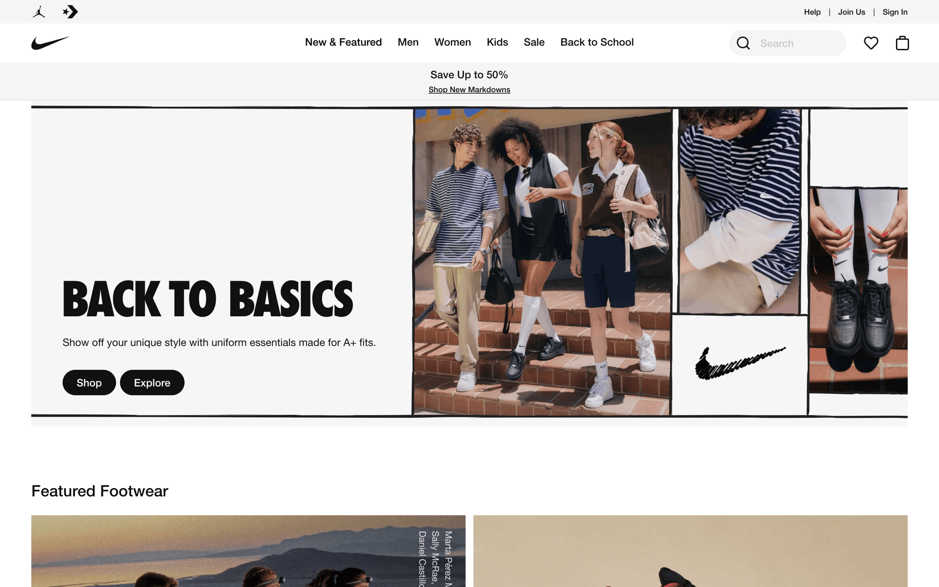 Nike Web Shopping interface screenshot 1