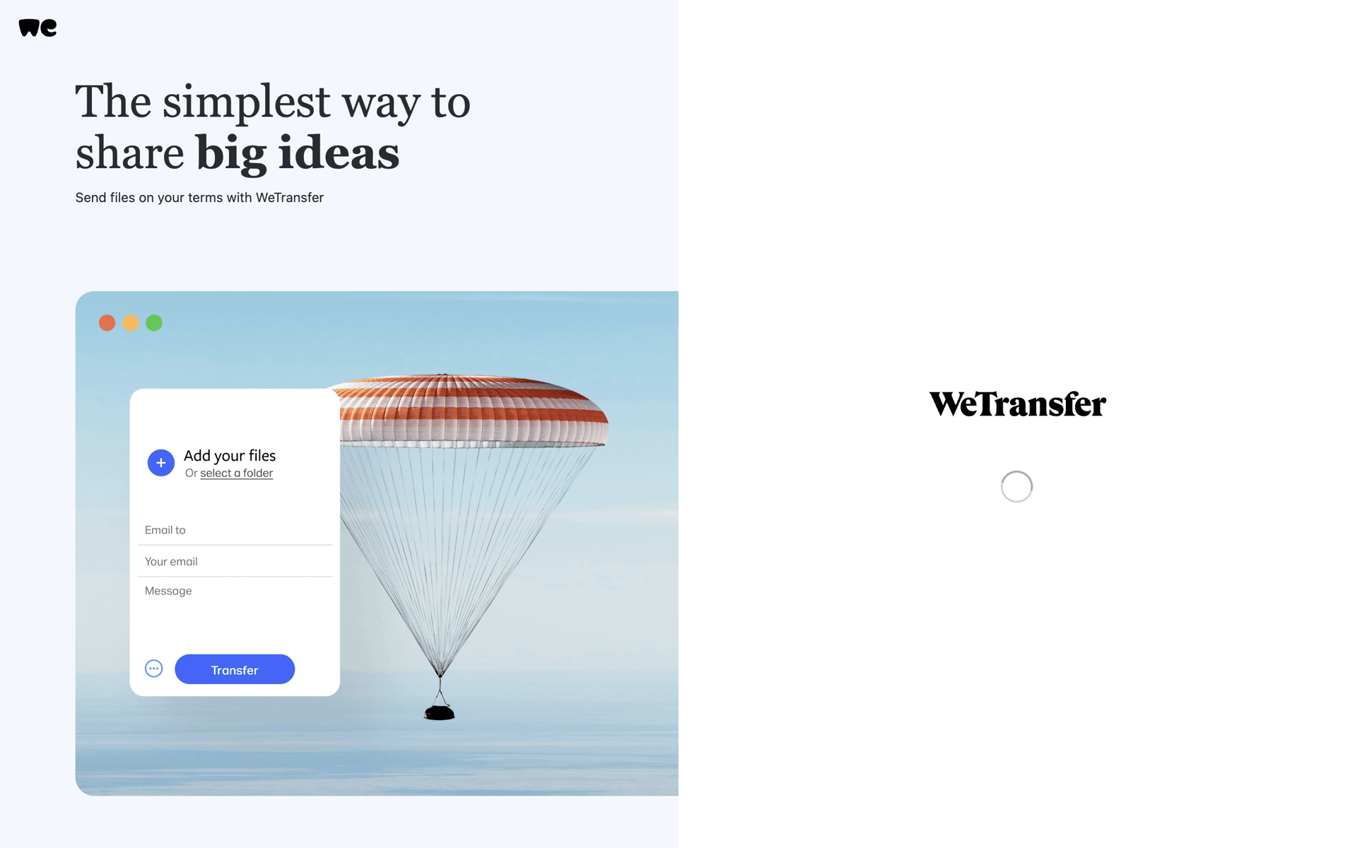 WeTransfer Web Productivity interface screenshot 4