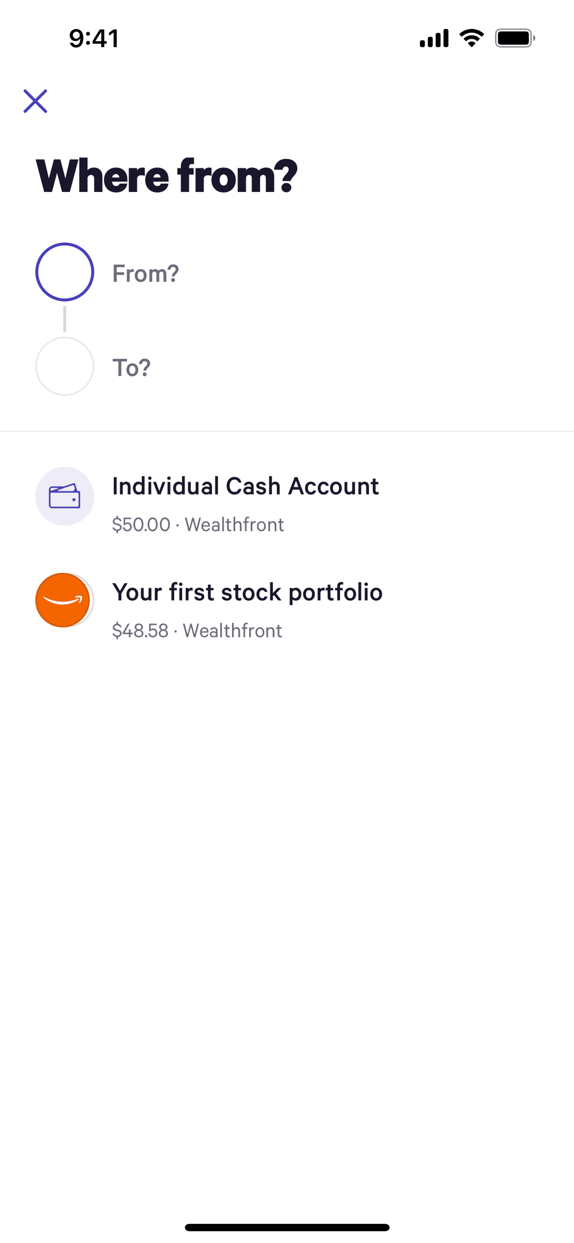 Wealthfront iOS Finance interface screenshot 5