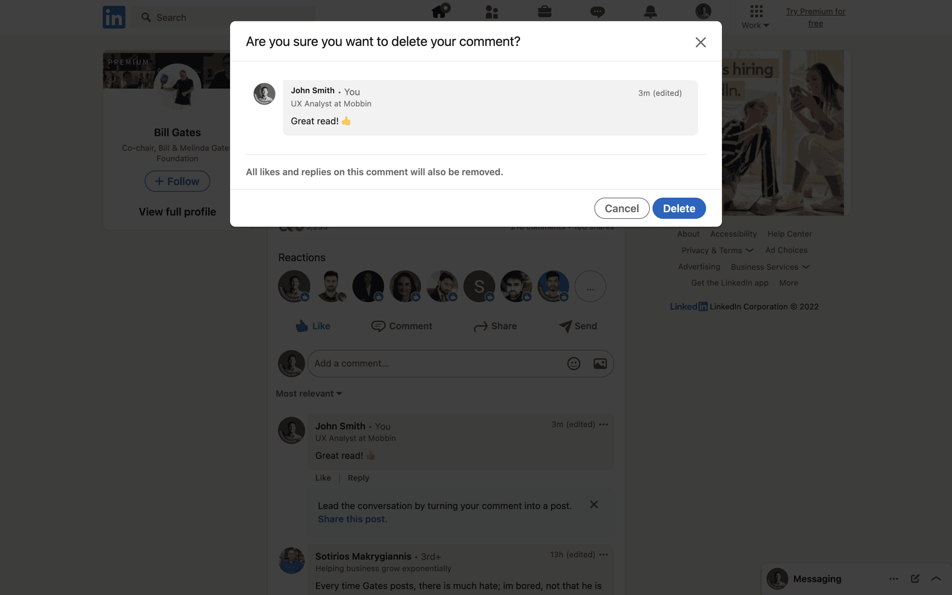 LinkedIn Web Business interface screenshot 15