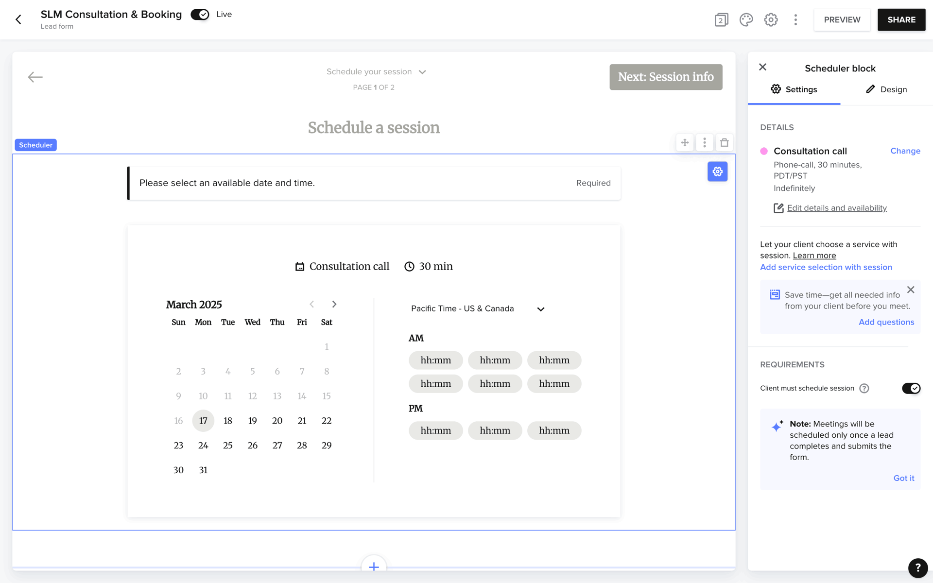 HoneyBook Web Business interface screenshot 14