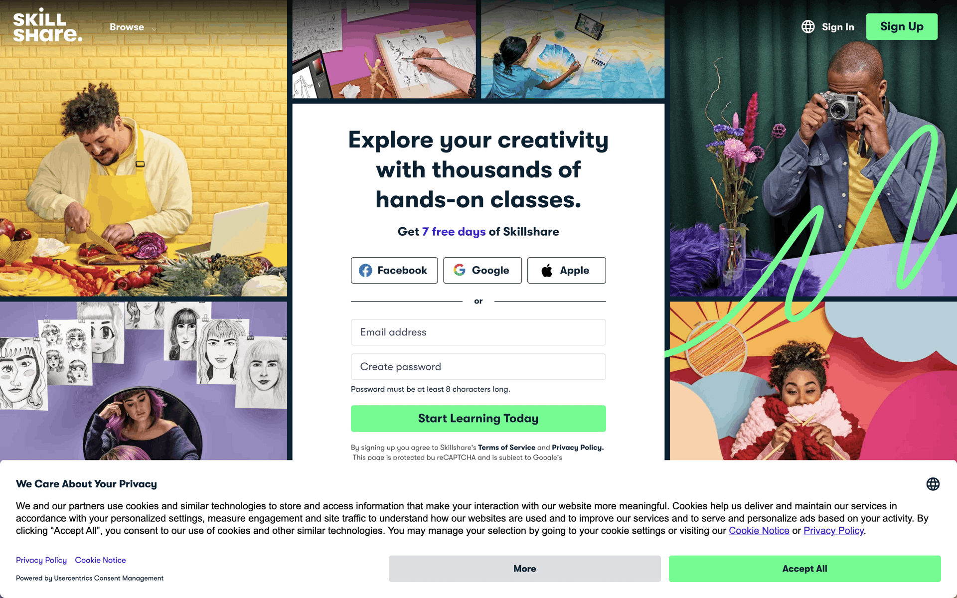 Skillshare Web Education interface screenshot 3