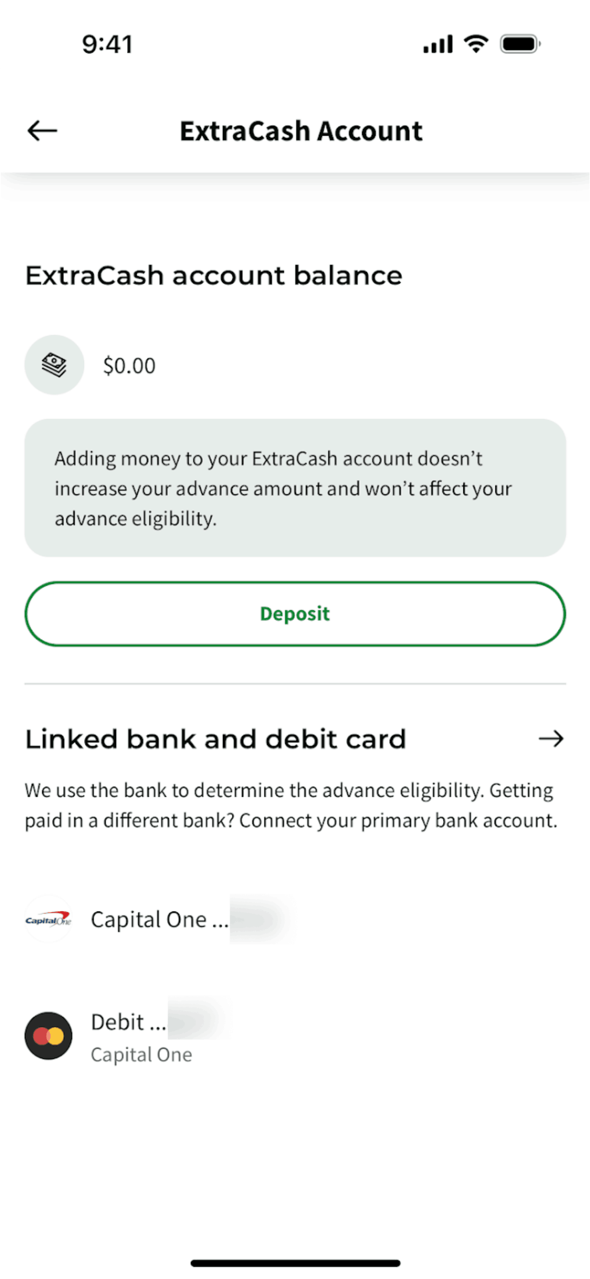 Dave iOS Finance interface screenshot 10