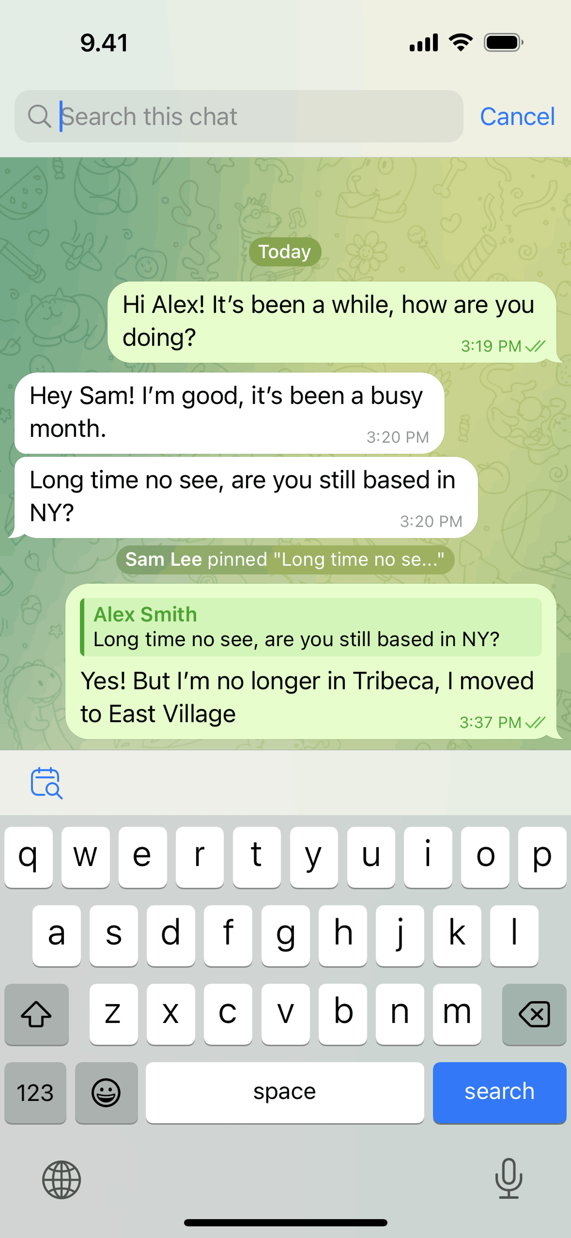 Telegram iOS Social Networking interface screenshot 13