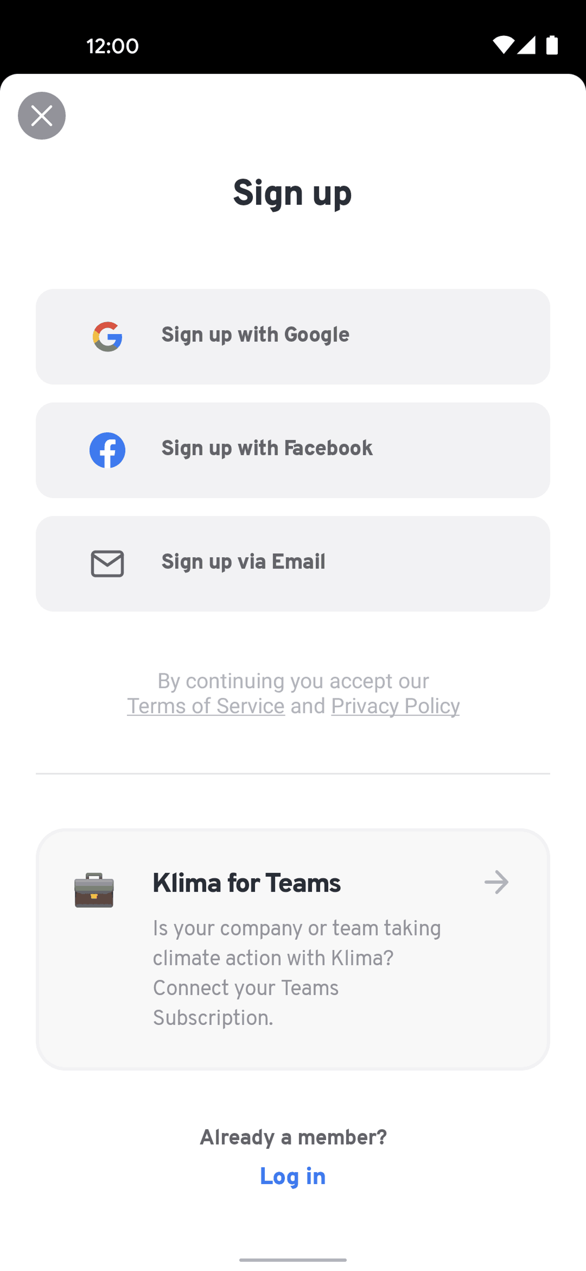 Klima Android Lifestyle interface screenshot 21