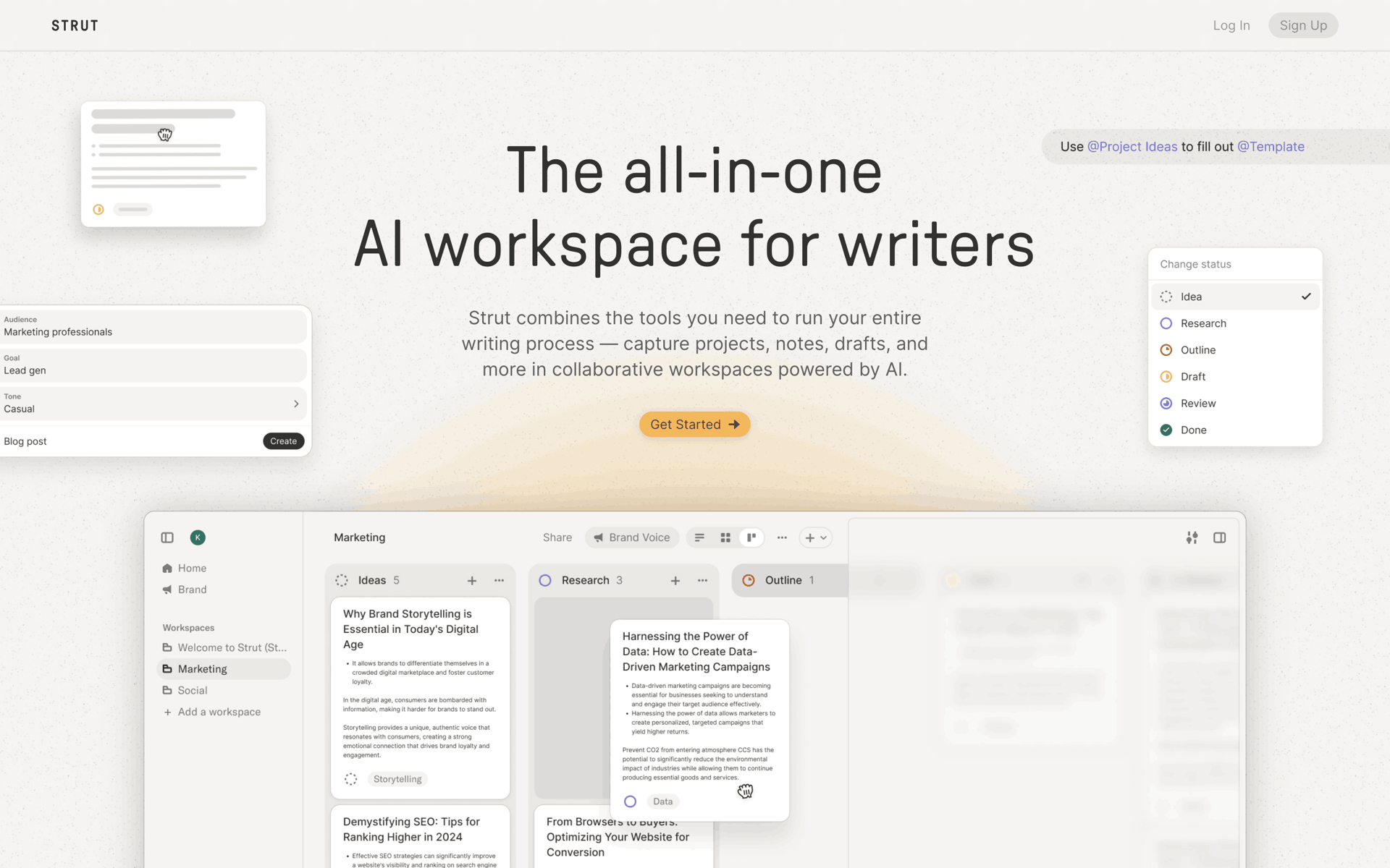 Strut Web AI interface screenshot 1
