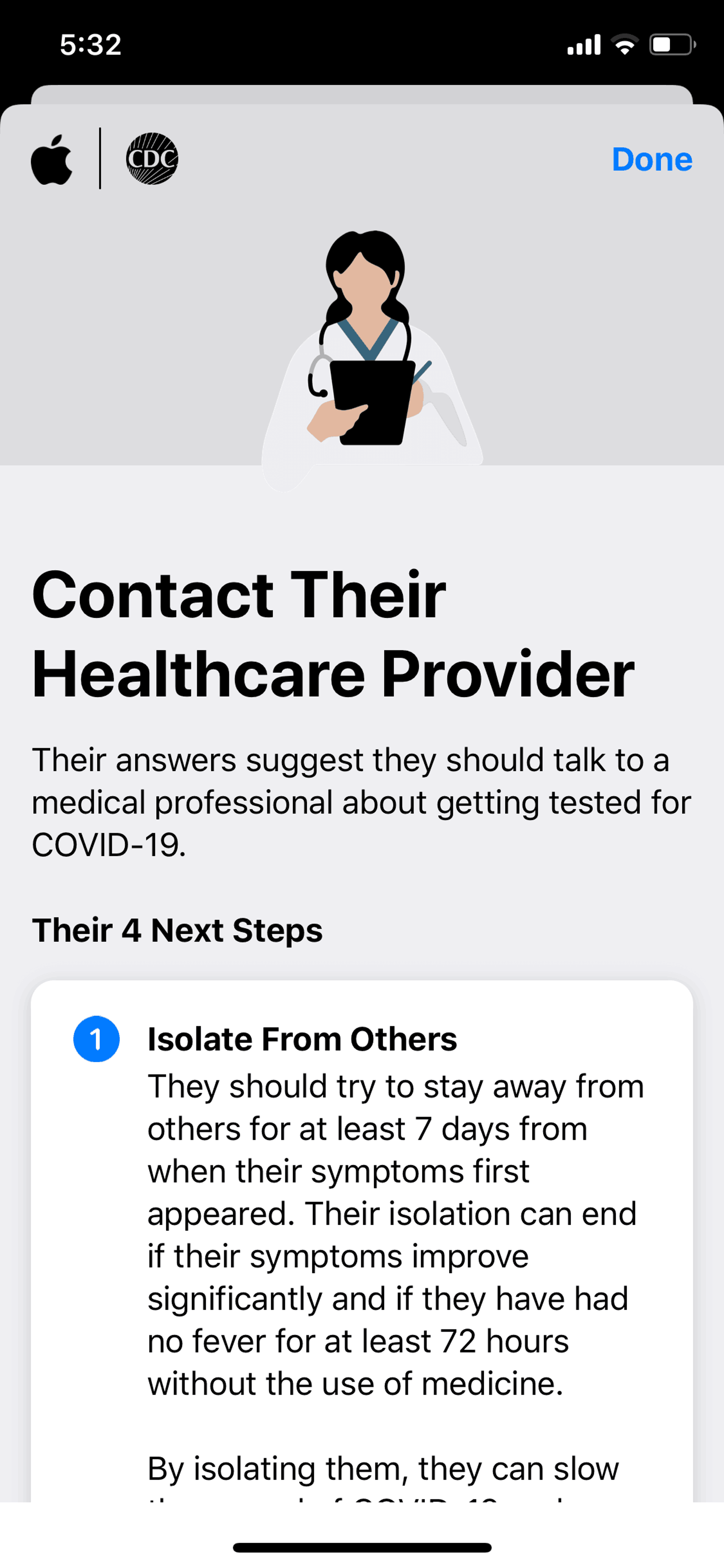 Apple COVID 19 iOS Health & Fitness interface screenshot 23