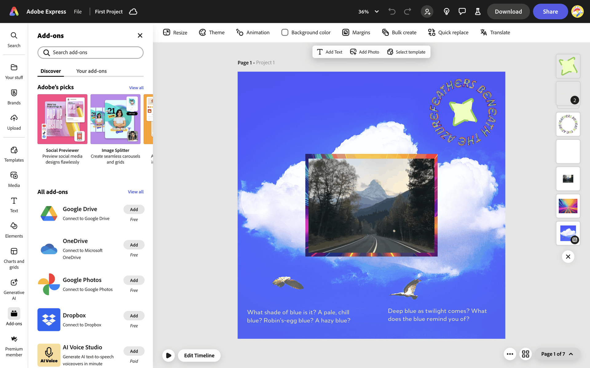 Adobe Express Web AI interface screenshot 22