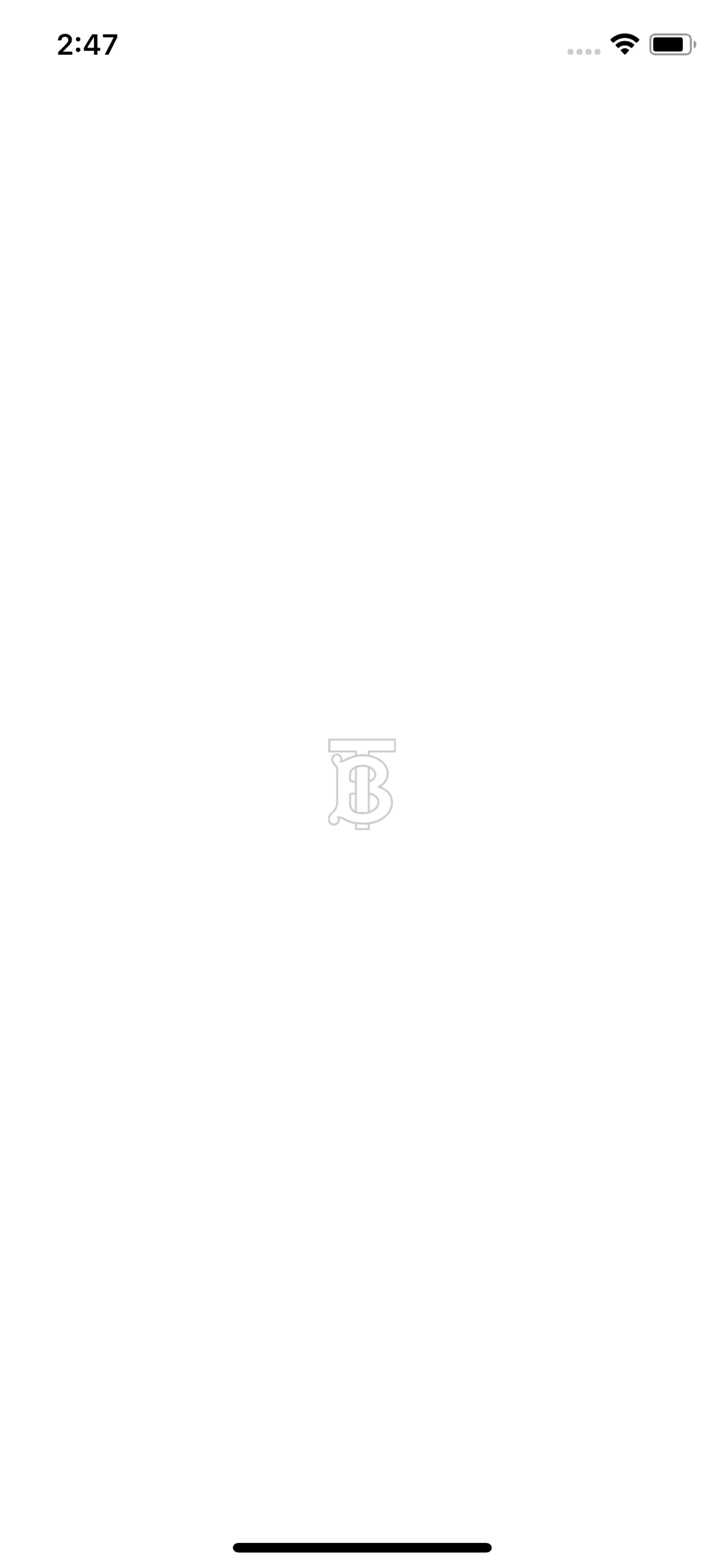Burberry iOS Shopping interface screenshot 1