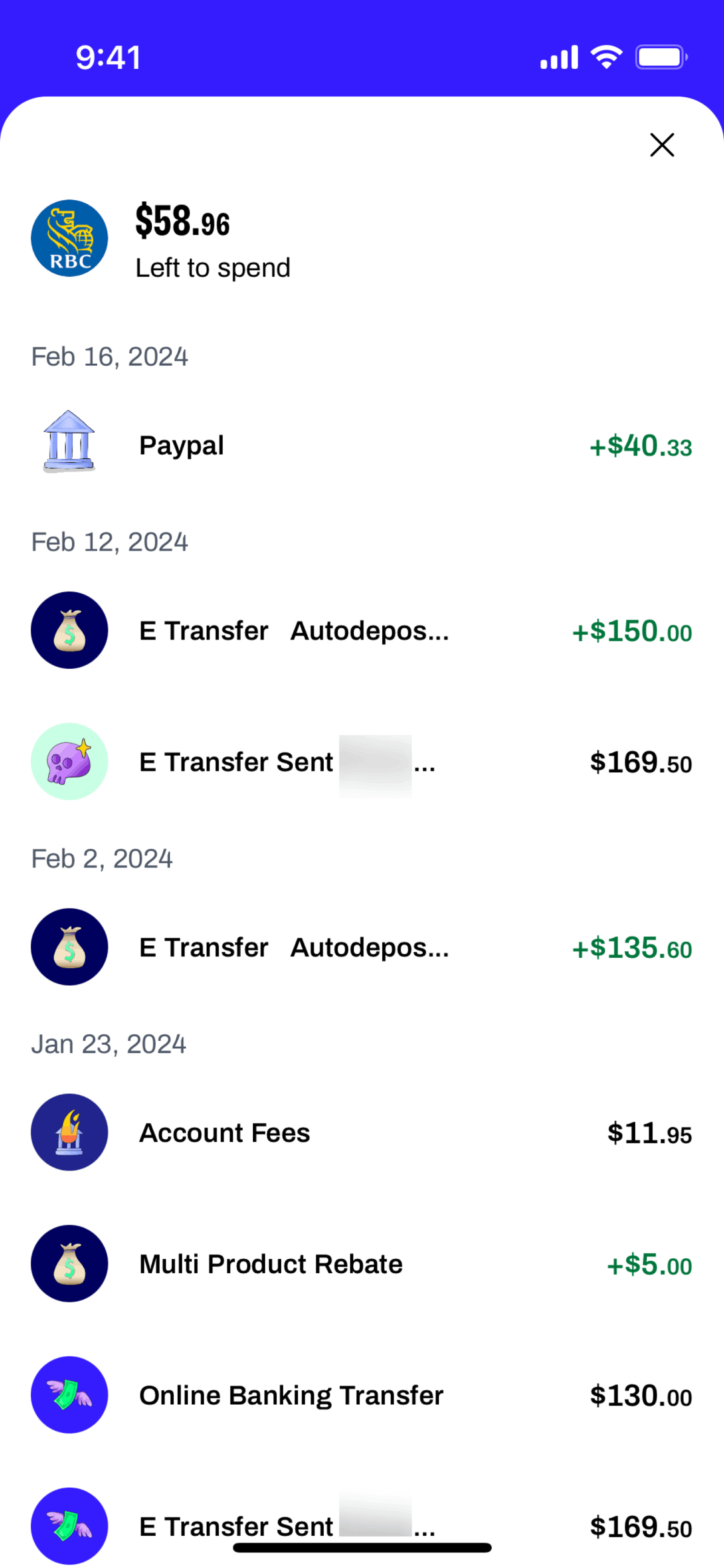 Cleo iOS Finance interface screenshot 23