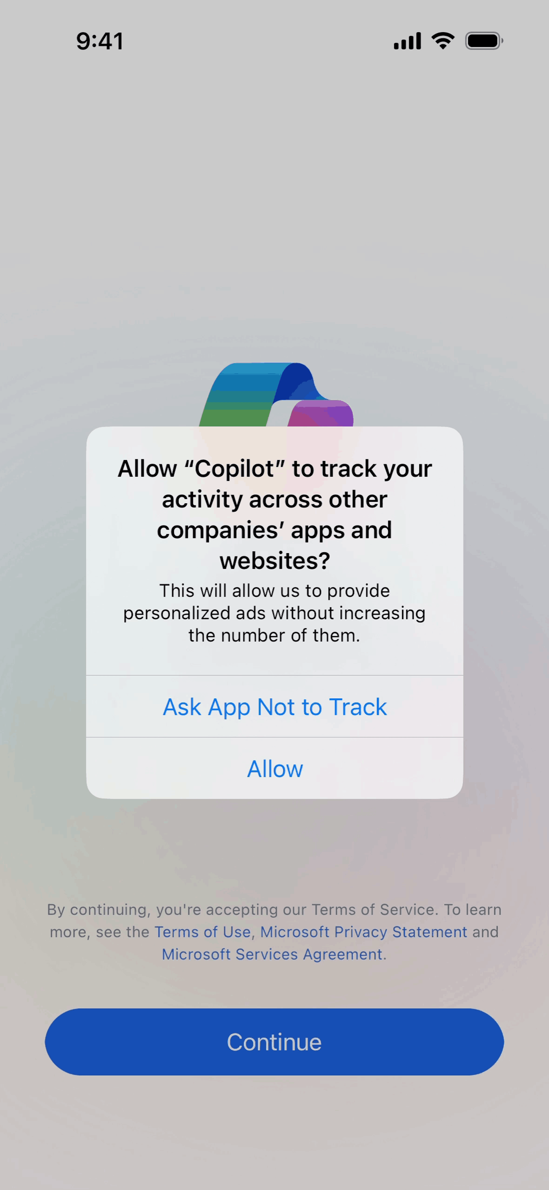 Microsoft Copilot iOS AI interface screenshot 3