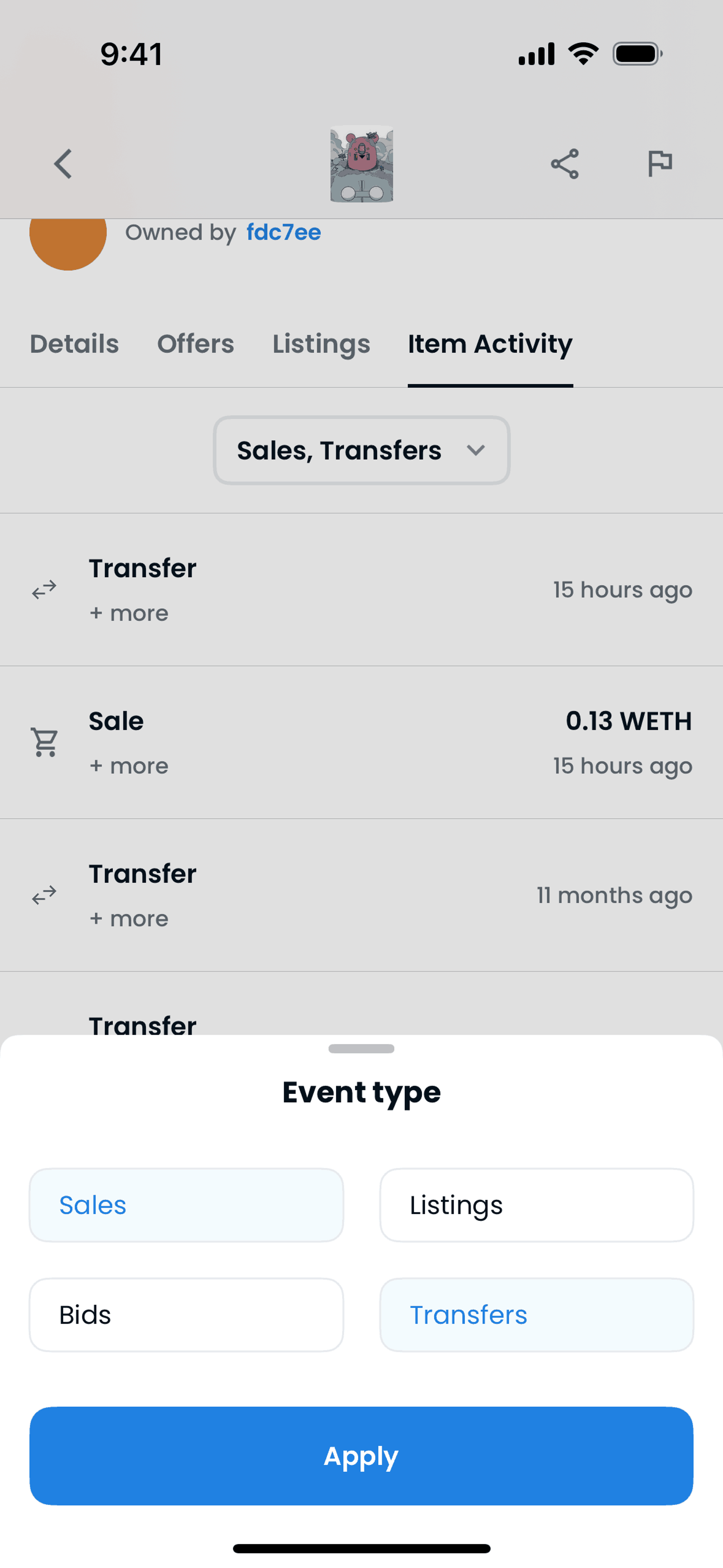 OpenSea iOS Crypto & Web3 interface screenshot 9