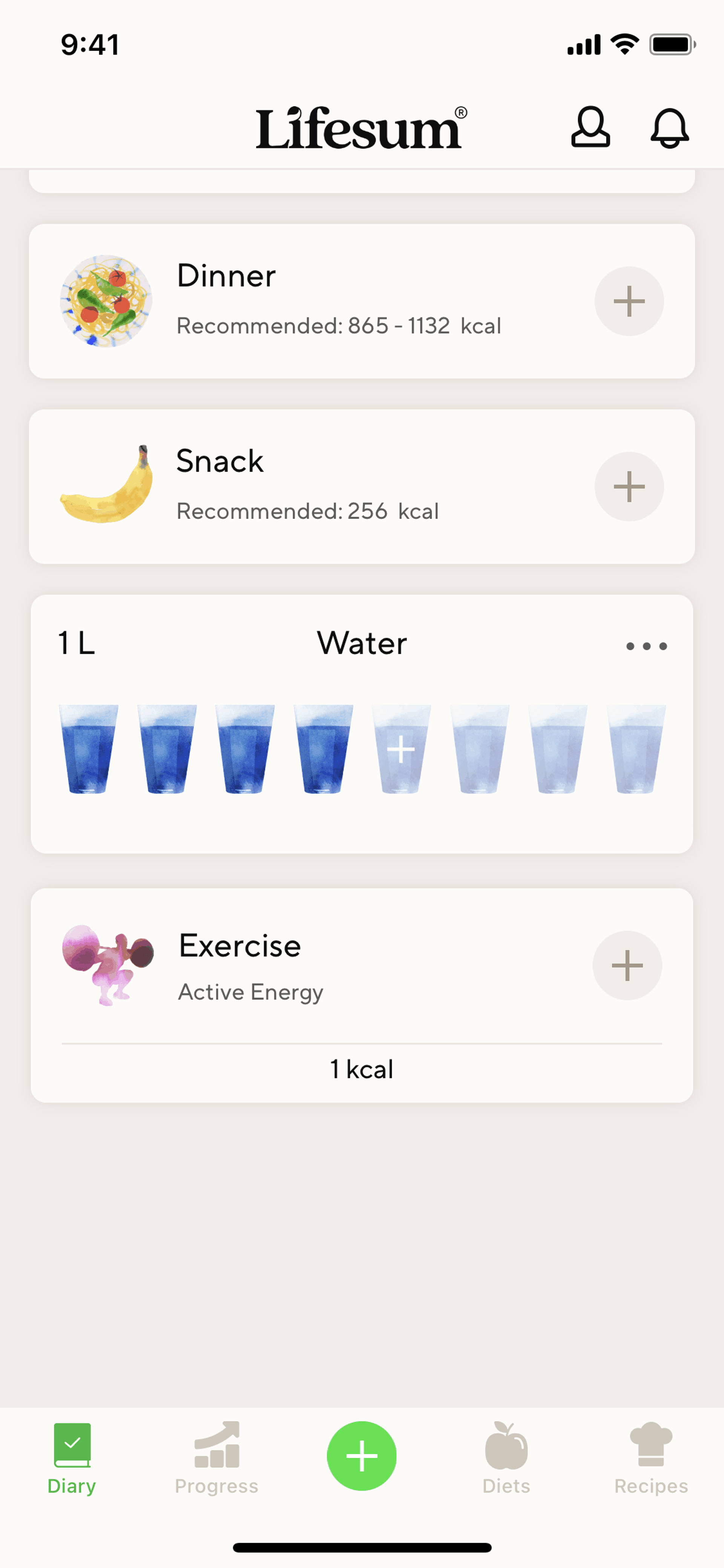 Lifesum iOS Health & Fitness interface screenshot 8