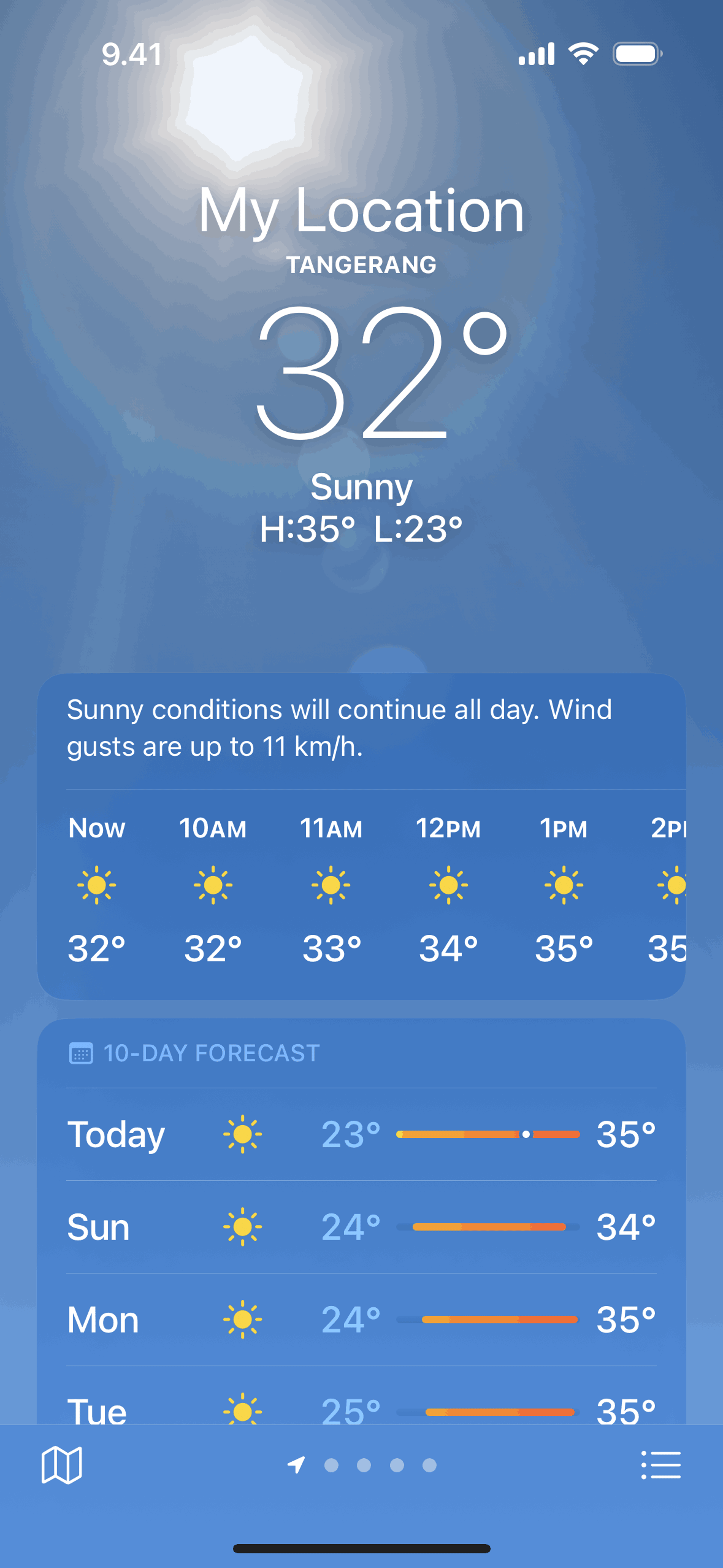 Weather iOS Lifestyle interface screenshot 2