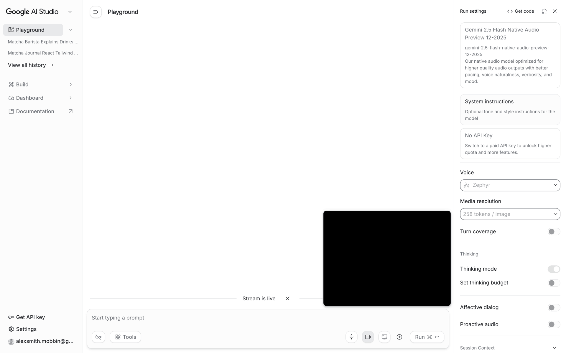 Google AI Studio Web machine learning interface screenshot 19