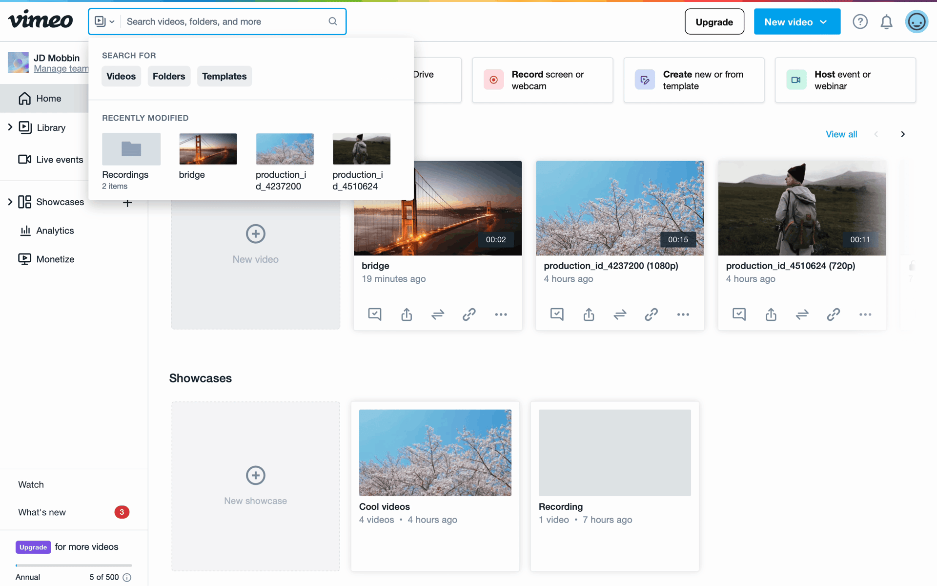 Vimeo Web Photo & Video interface screenshot 20