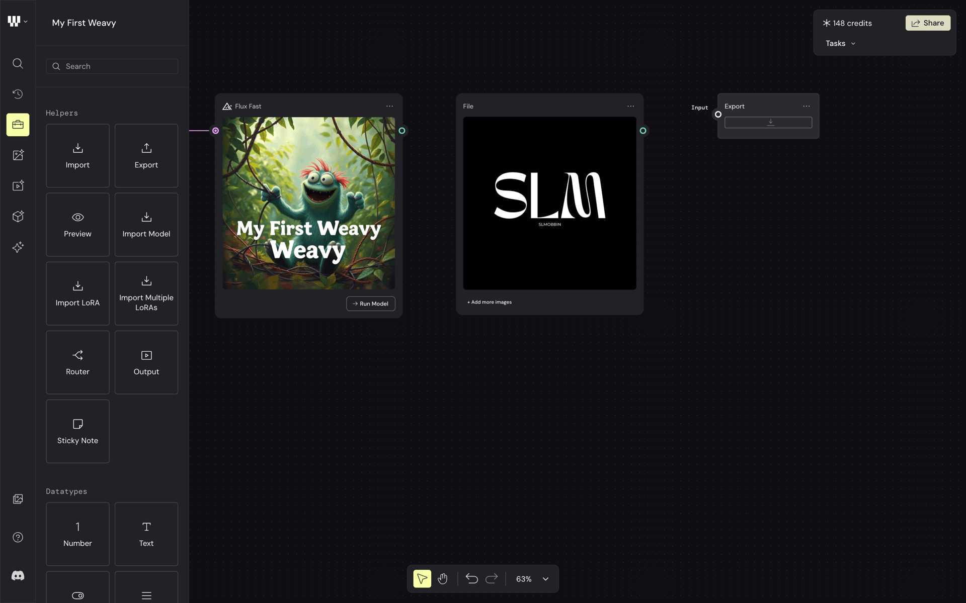 Weavy Web AI interface screenshot 13