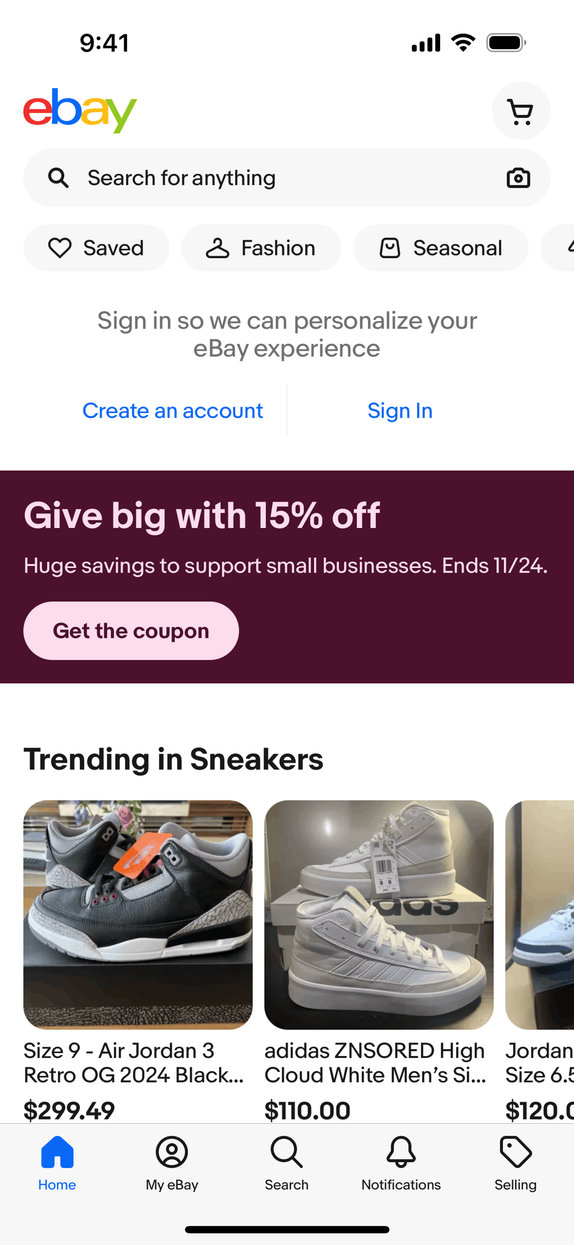 eBay iOS Shopping interface screenshot 2