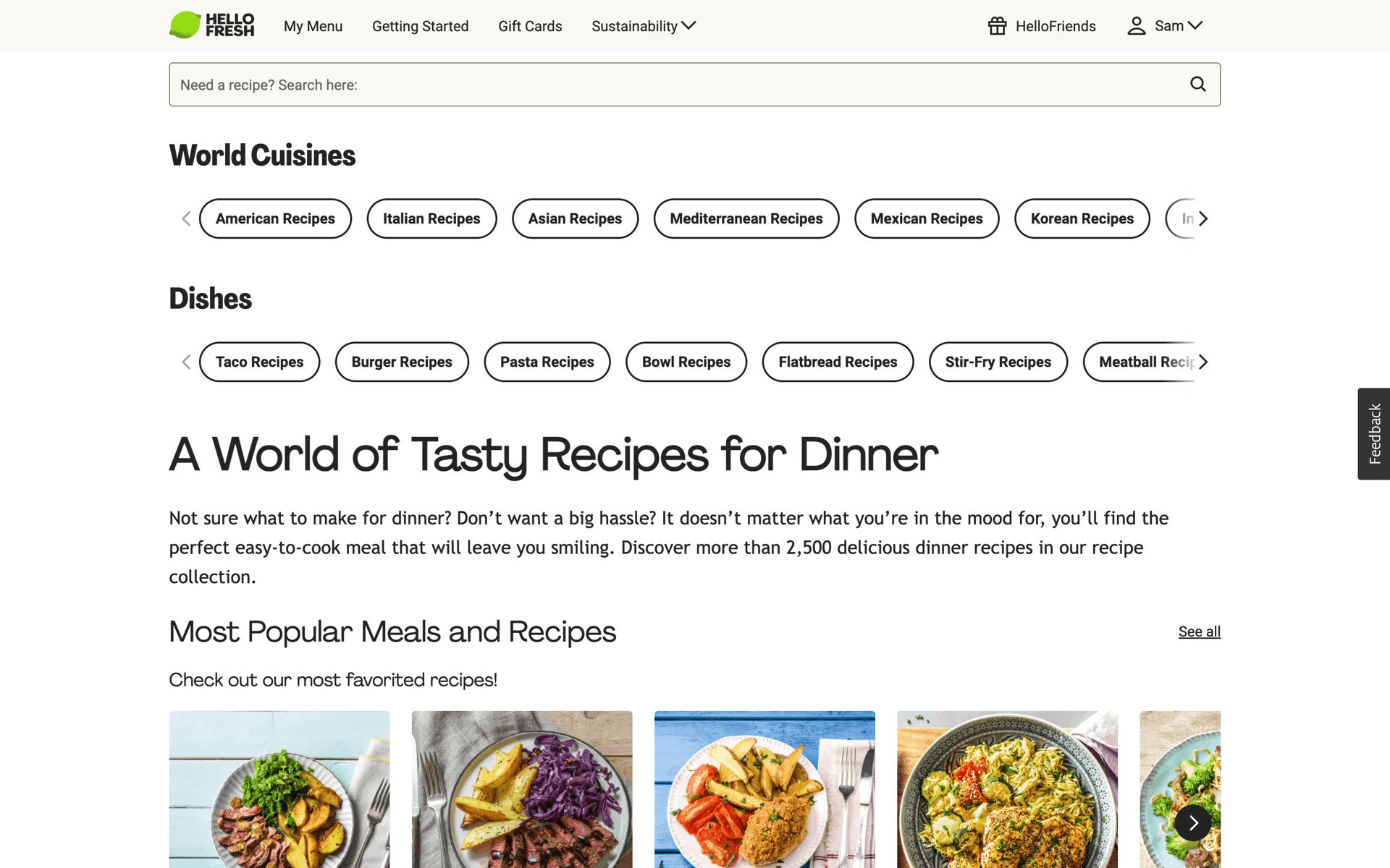 HelloFresh Web Lifestyle interface screenshot 6