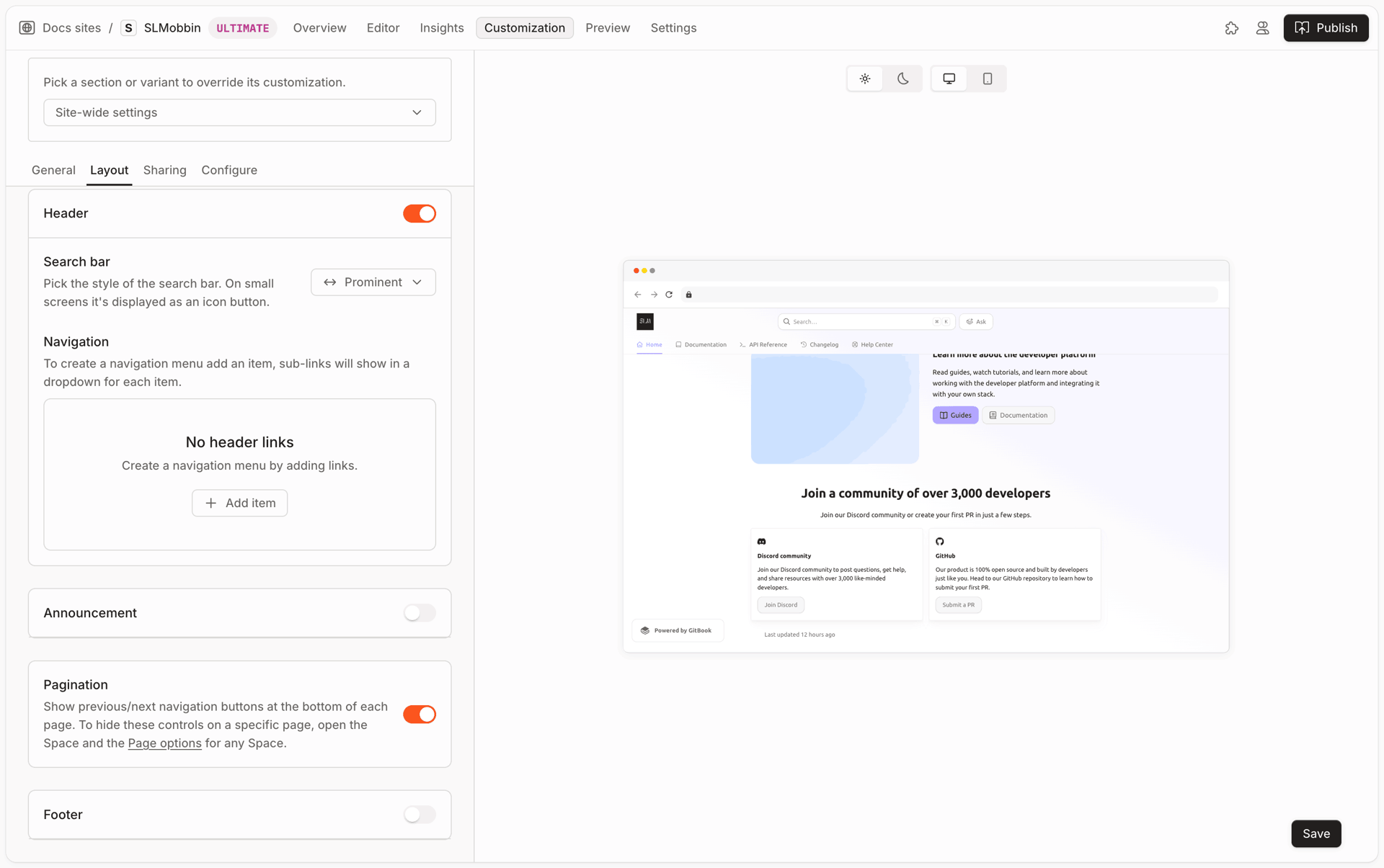 GitBook Web Developer Tools interface screenshot 7