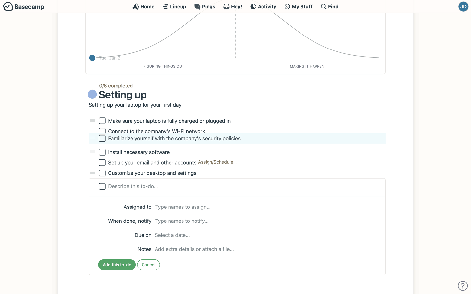Basecamp Web Business interface screenshot 9