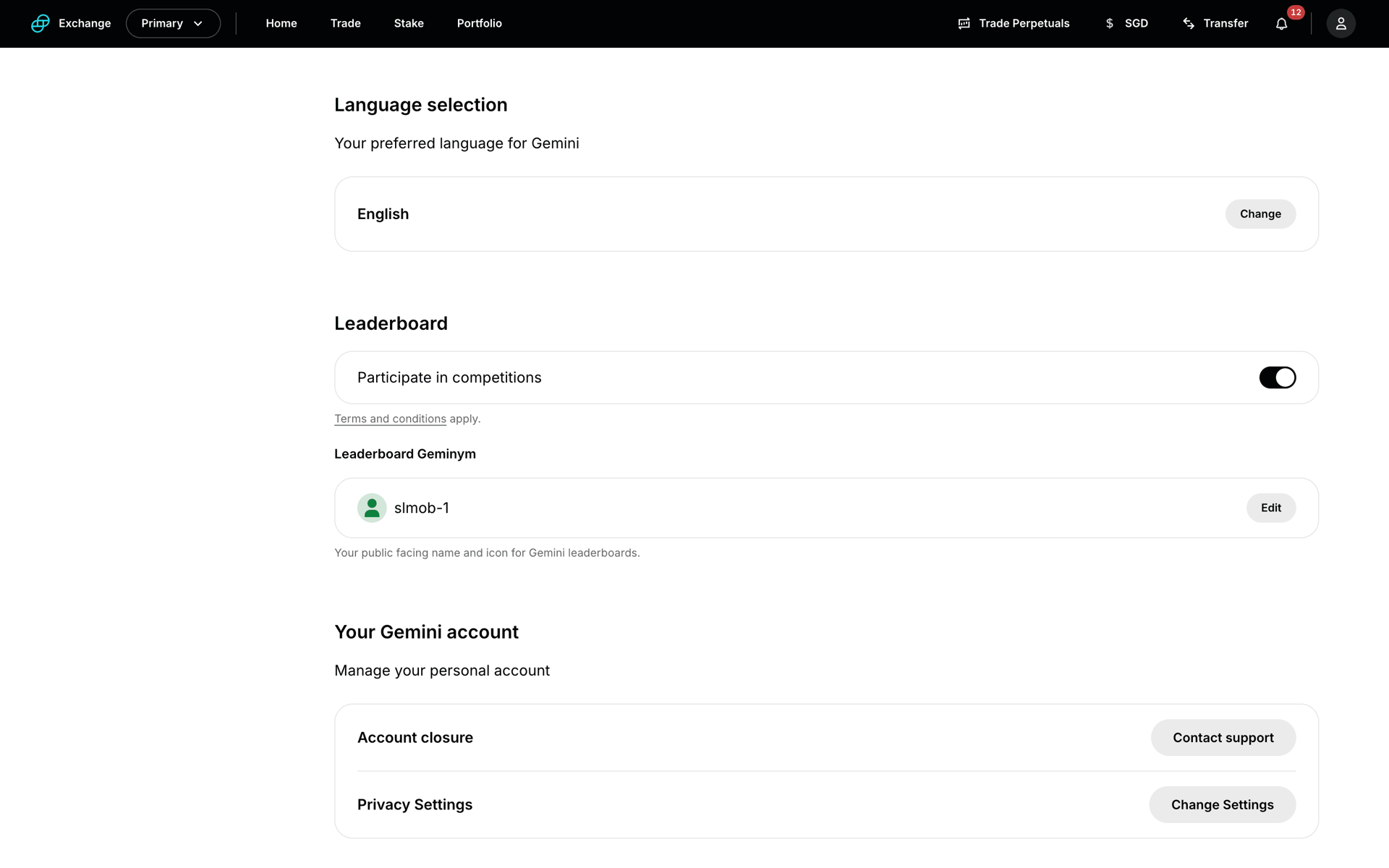Gemini Web Finance interface screenshot 24