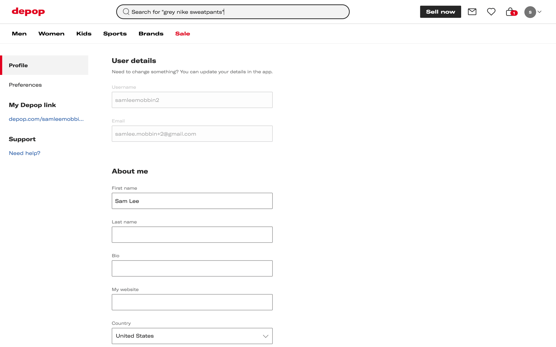 Depop Web Shopping interface screenshot 15
