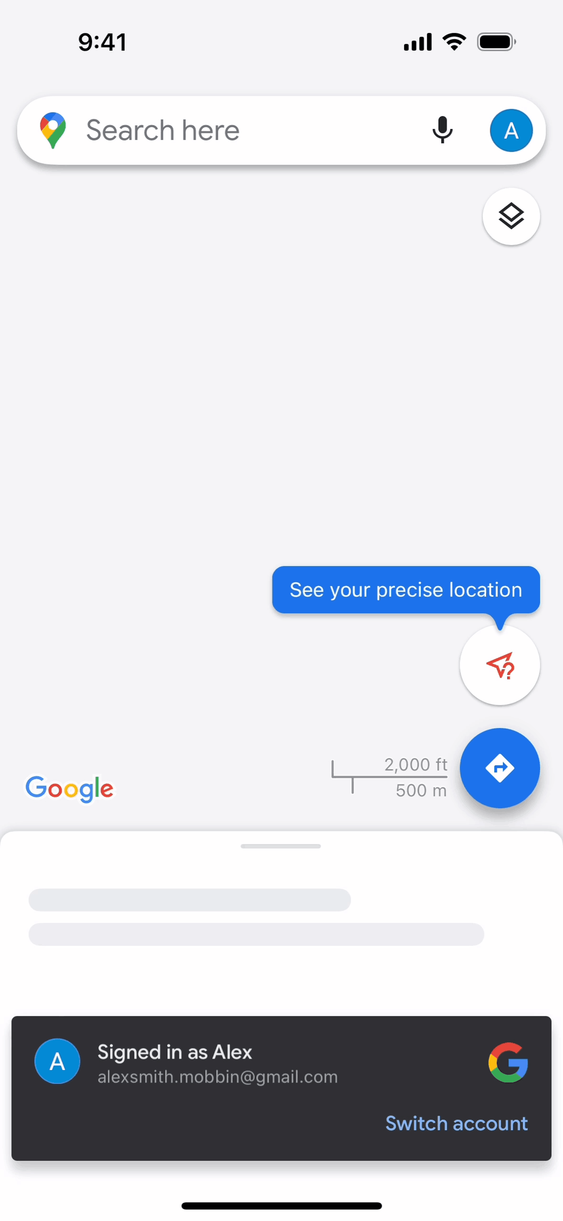 Google Maps iOS Maps & Navigation interface screenshot 1