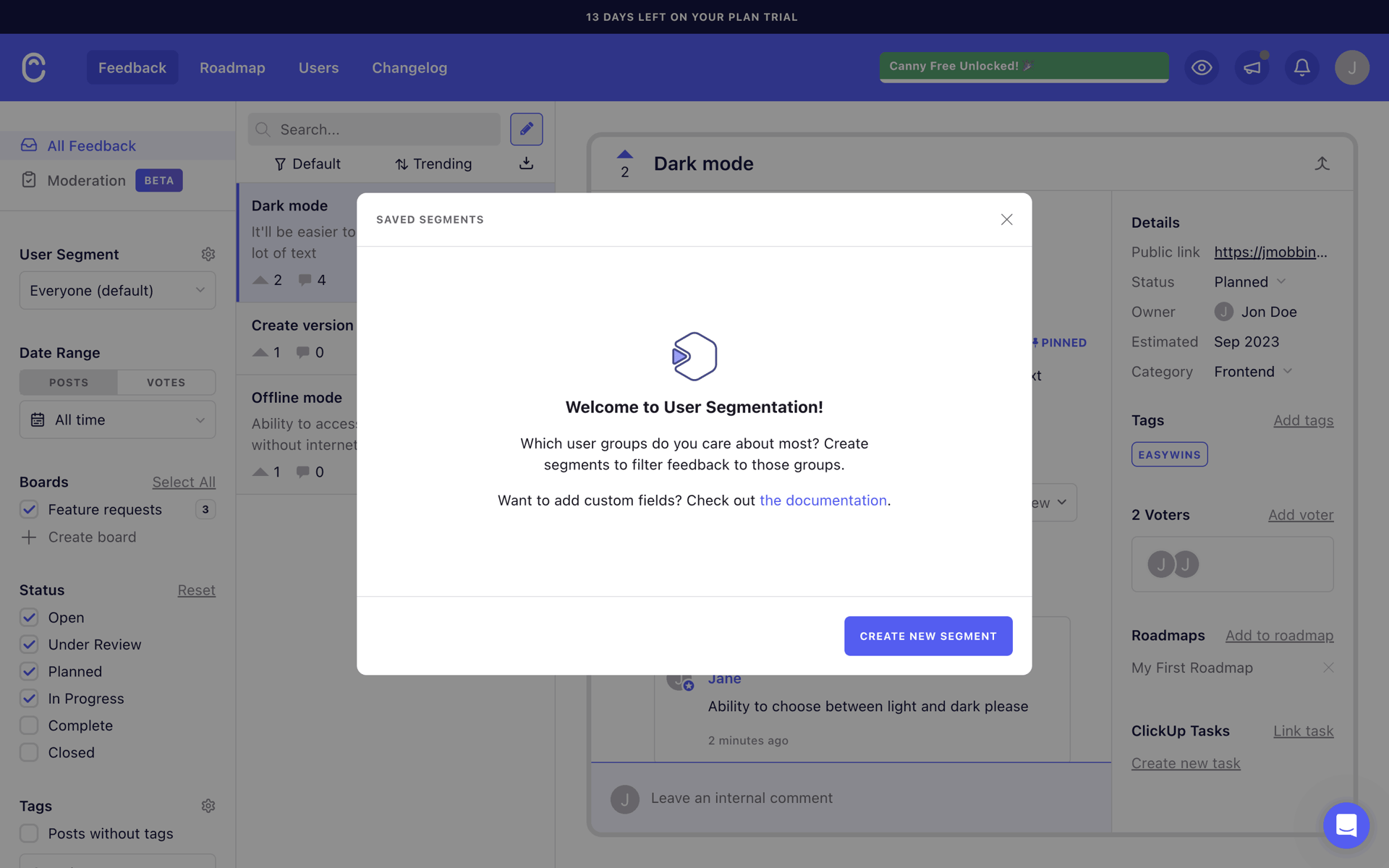 Canny Web Business interface screenshot 18