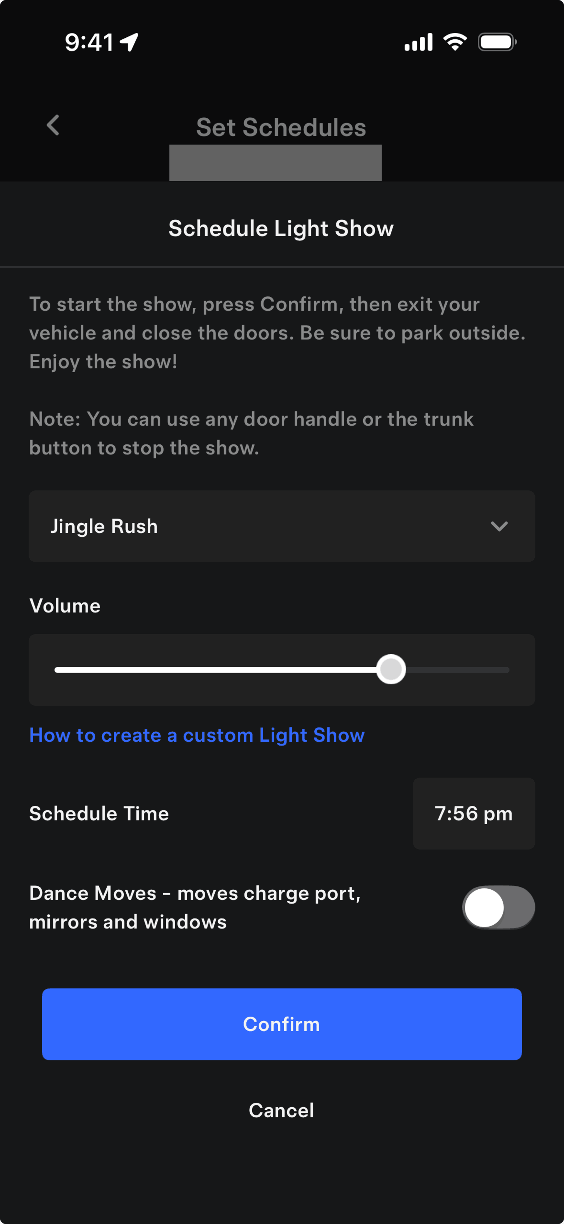 Tesla iOS Travel & Transportation interface screenshot 23