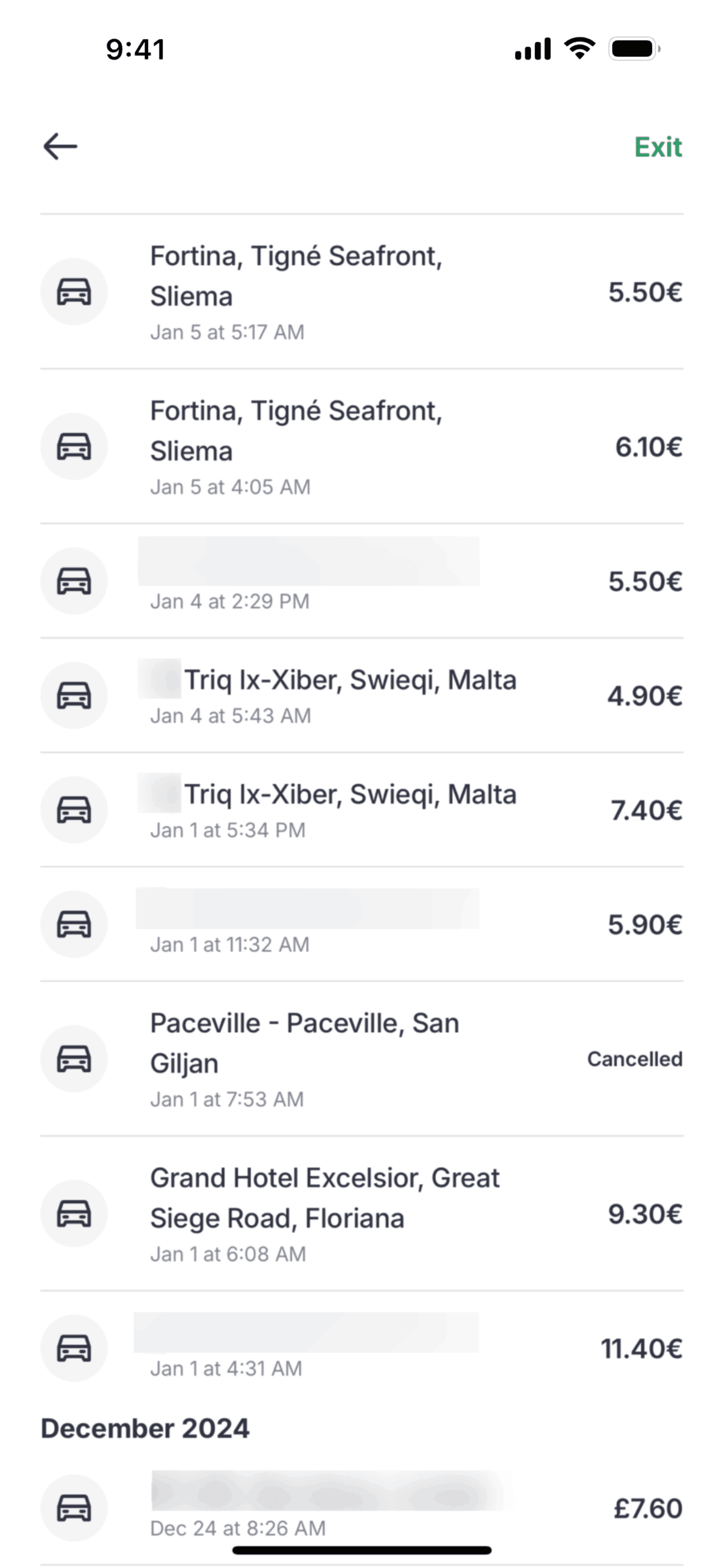 Bolt iOS Travel & Transportation interface screenshot 19