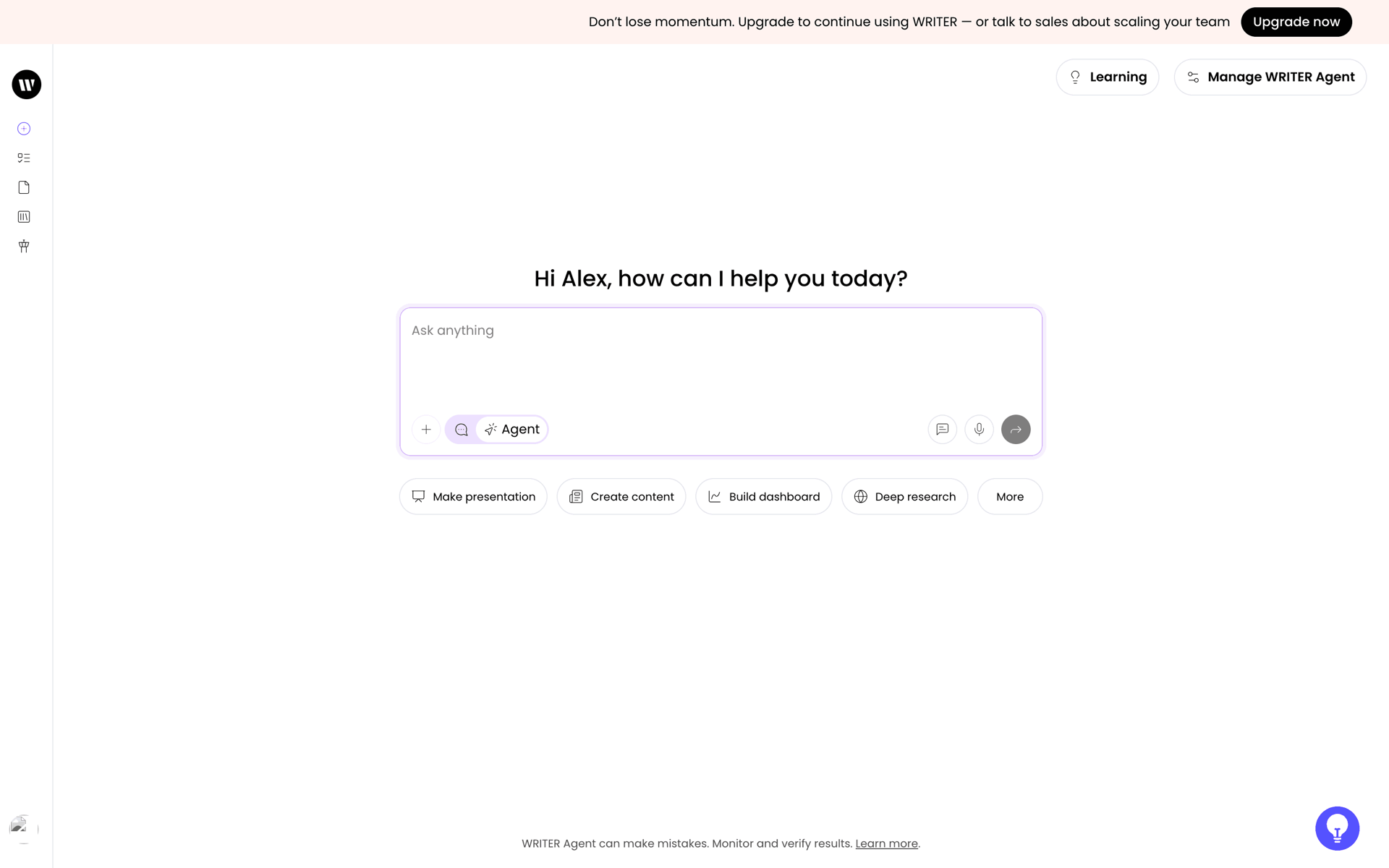 WRITER Web Business interface screenshot 17
