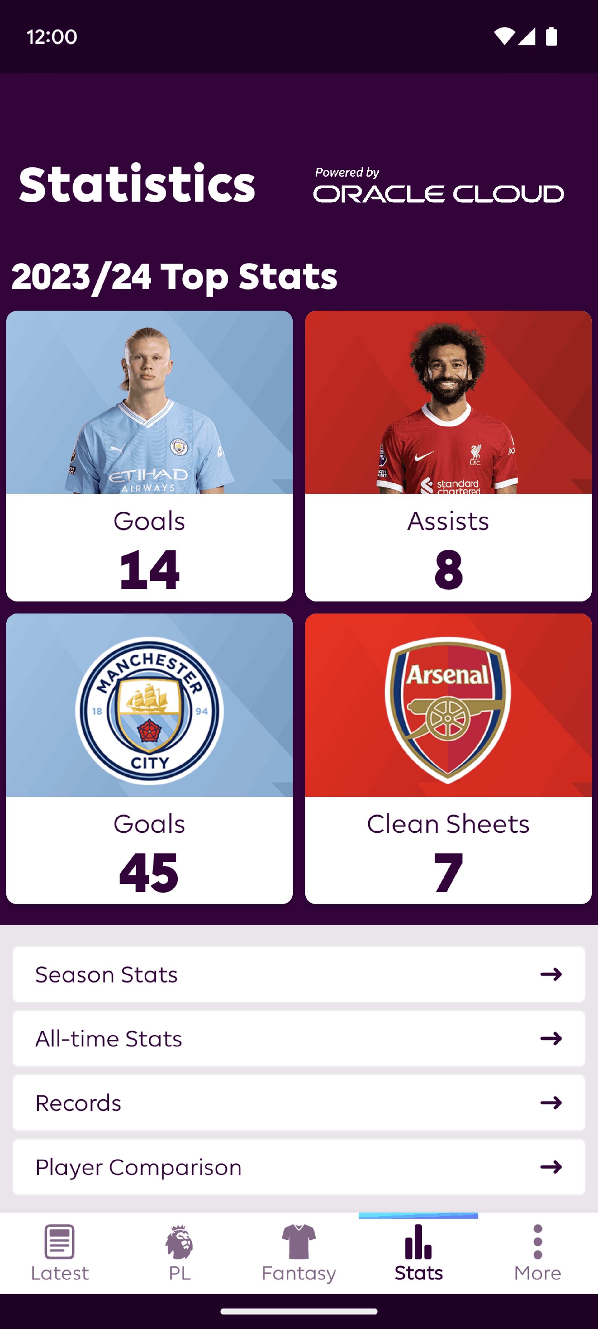 Premier League Android Sports interface screenshot 11