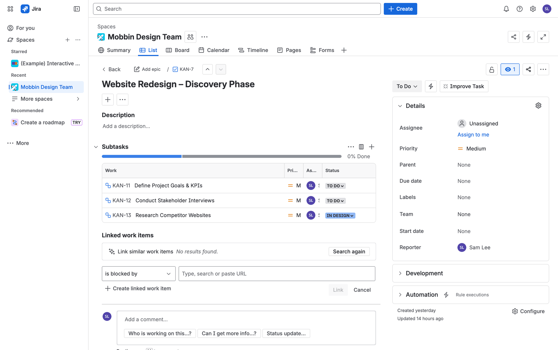 Jira Web Business interface screenshot 8