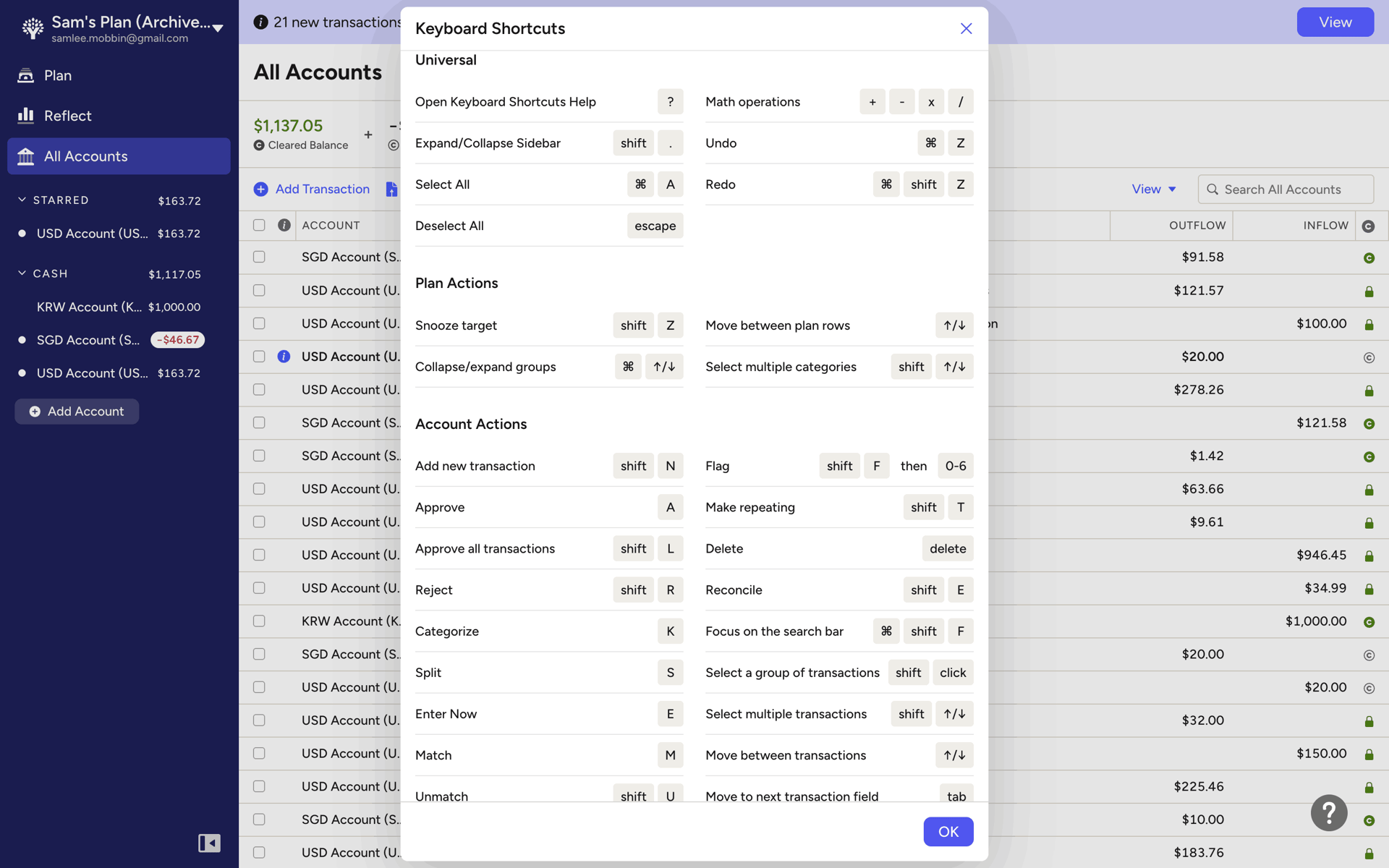YNAB Web Finance interface screenshot 14