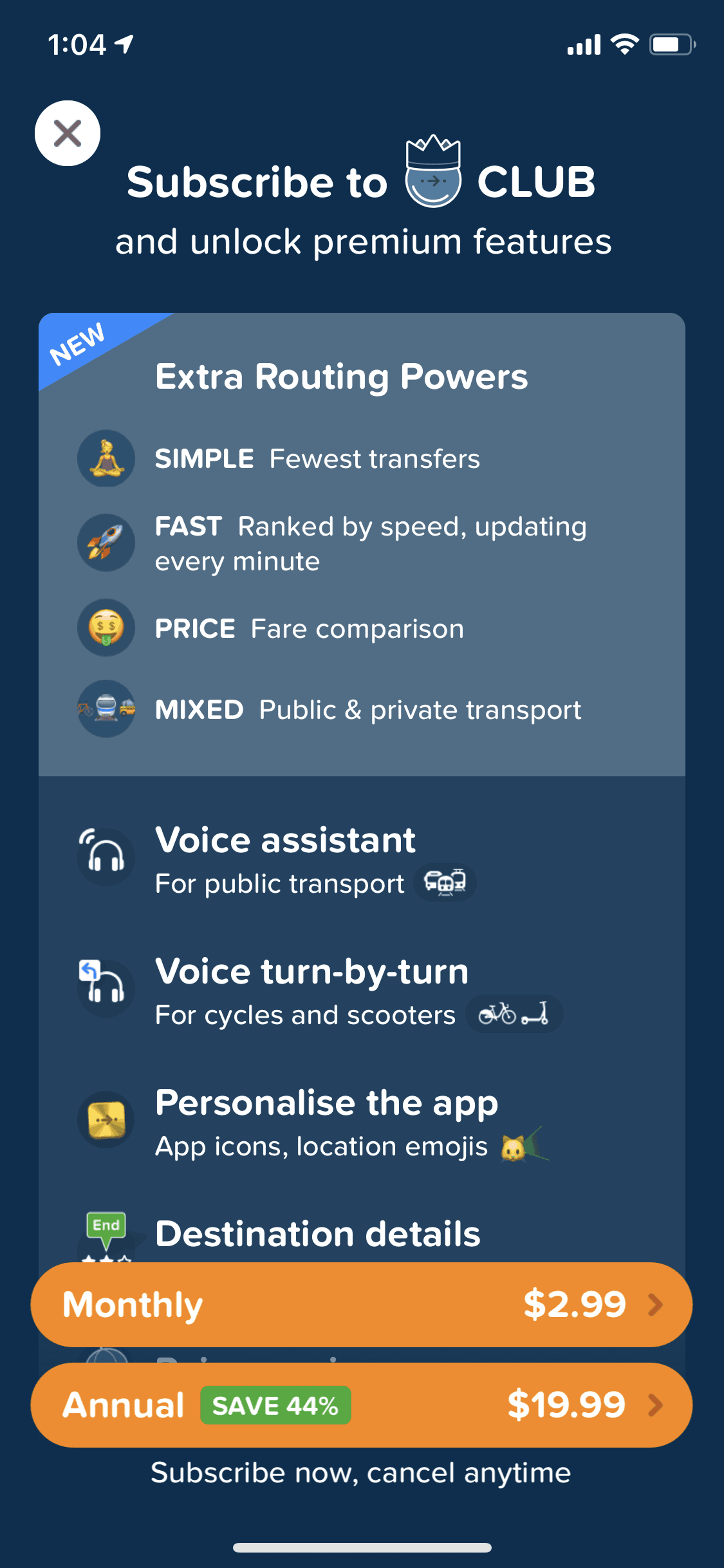 Citymapper iOS Maps & Navigation interface screenshot 23