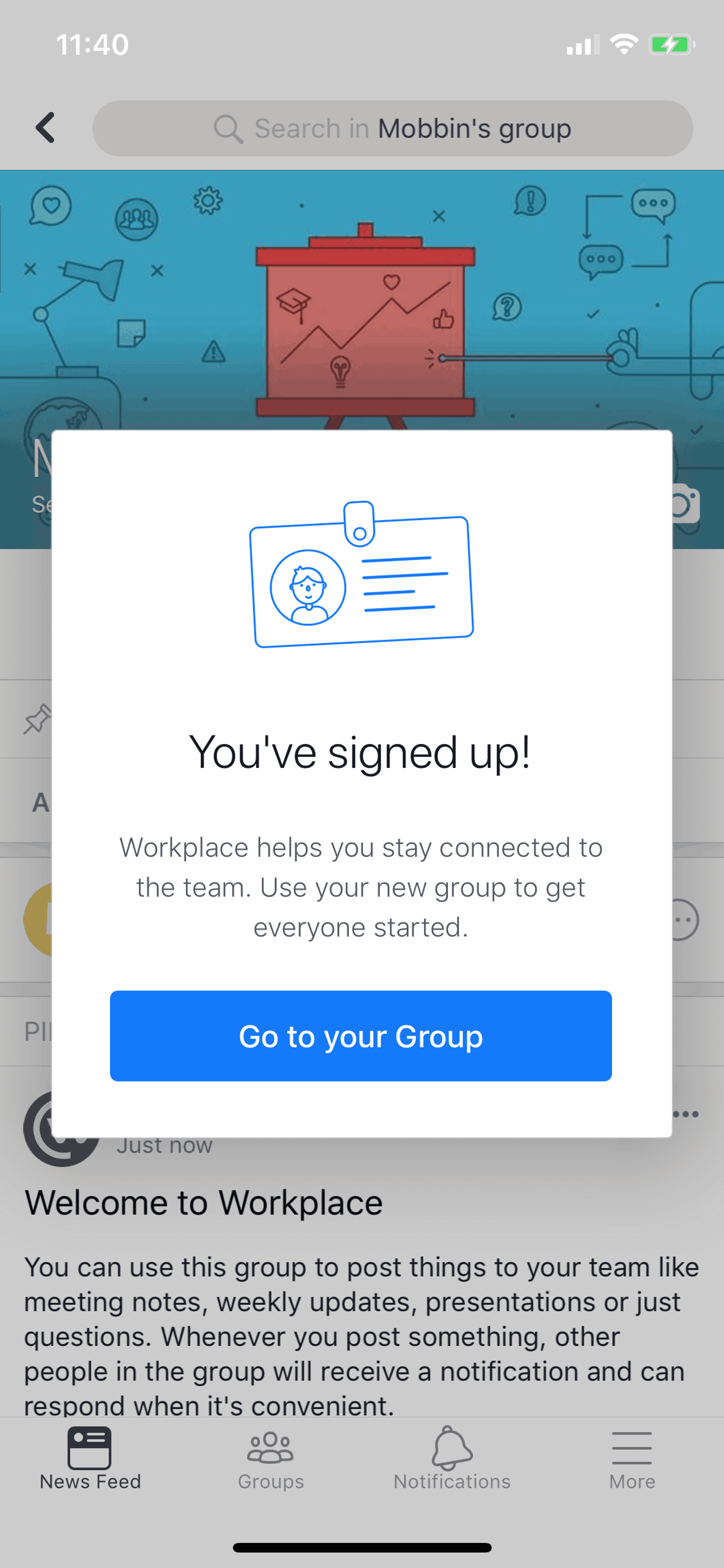 Workplace iOS Business interface screenshot 13
