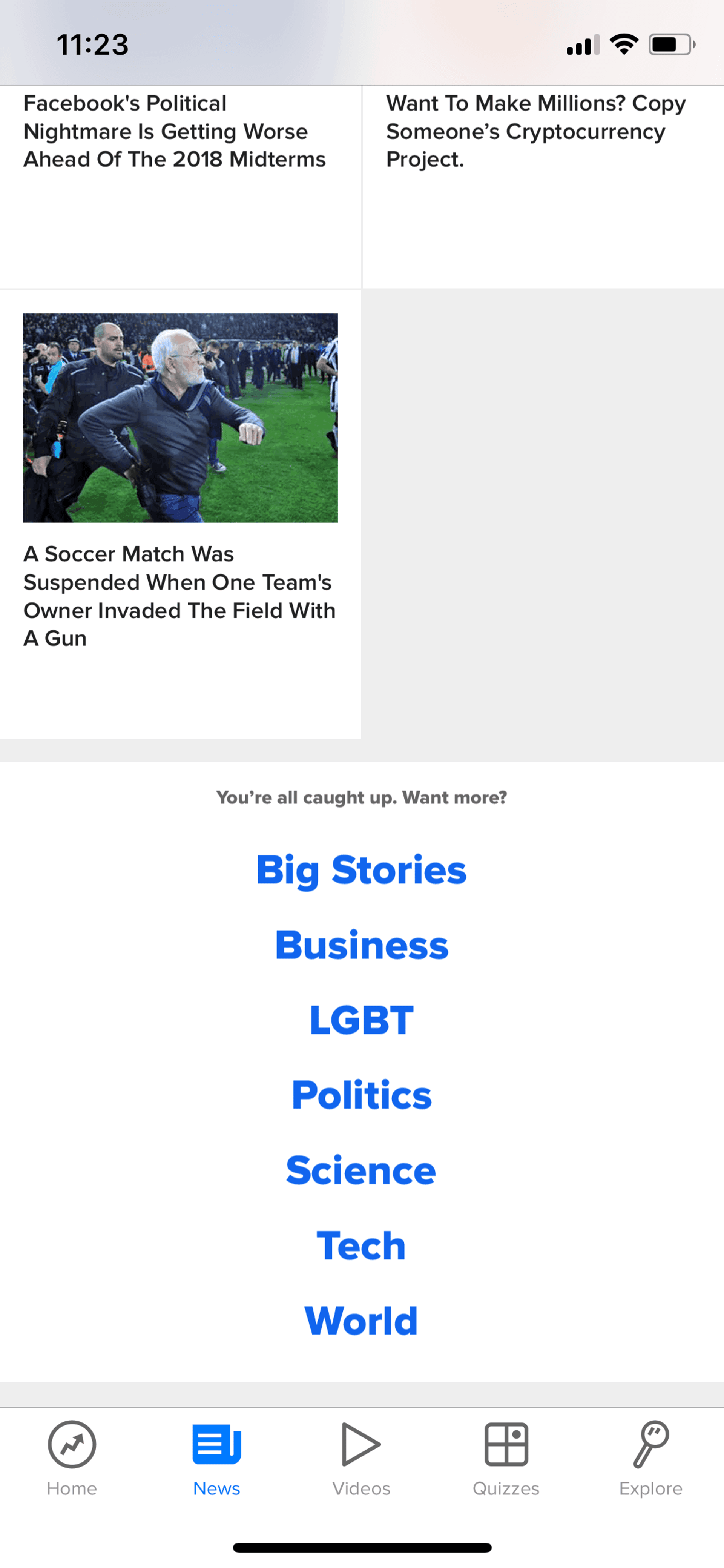 BuzzFeed iOS News interface screenshot 11