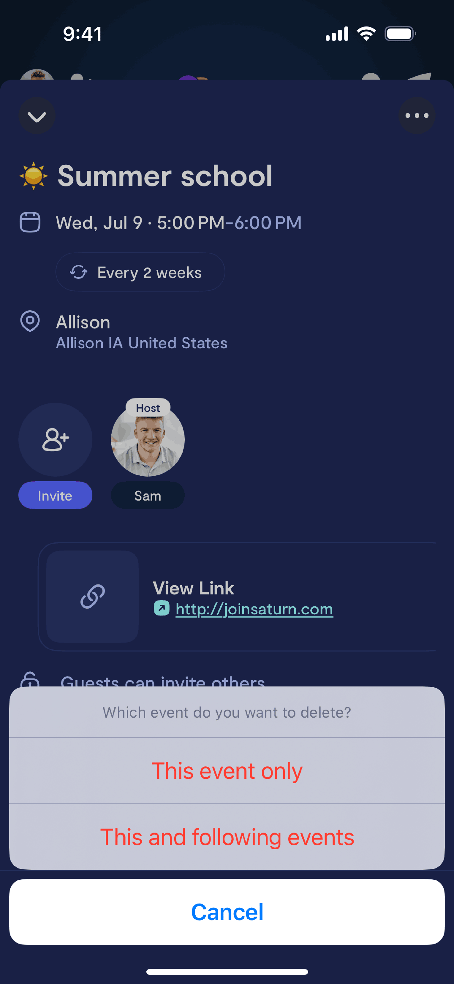 Saturn Calendar iOS Productivity interface screenshot 5