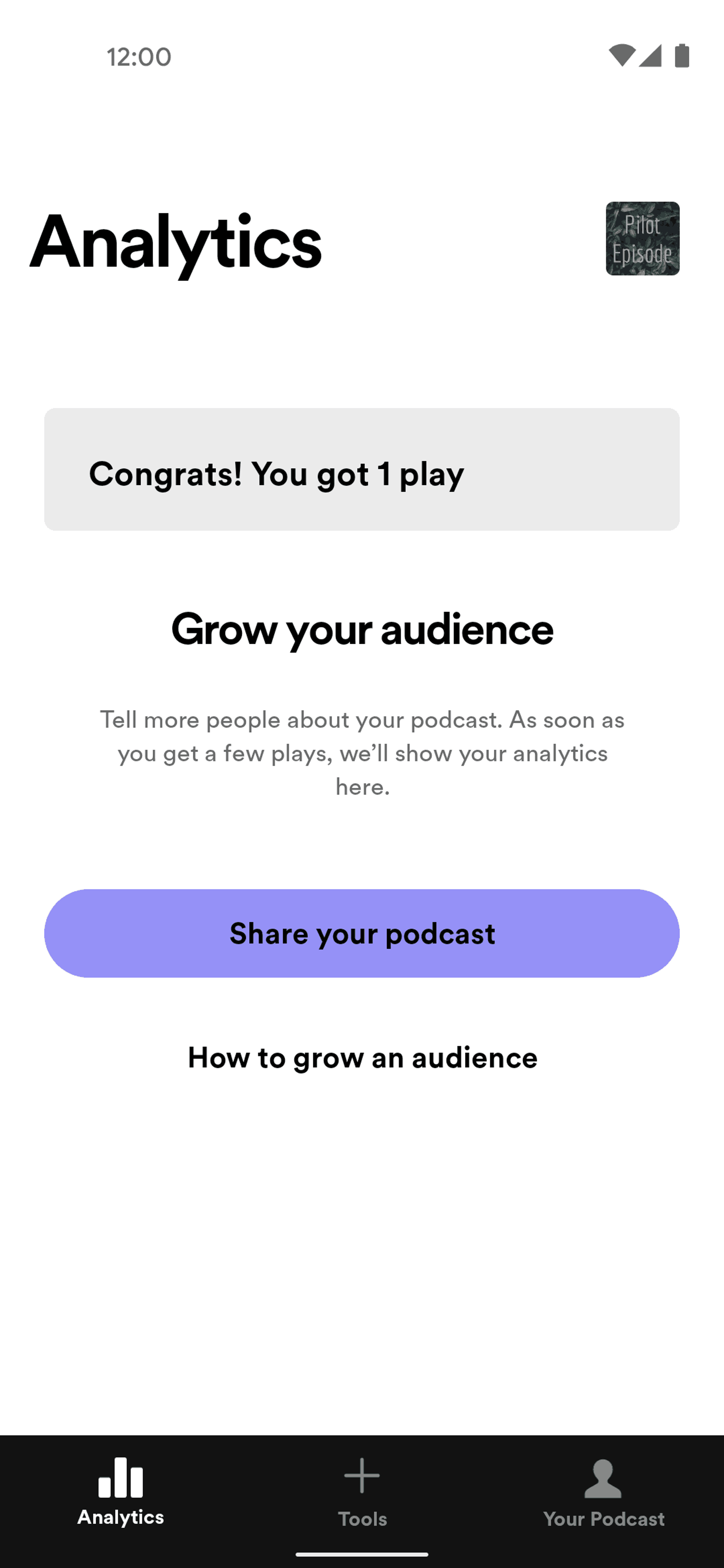 Spotify for Podcasters Android Business interface screenshot 15