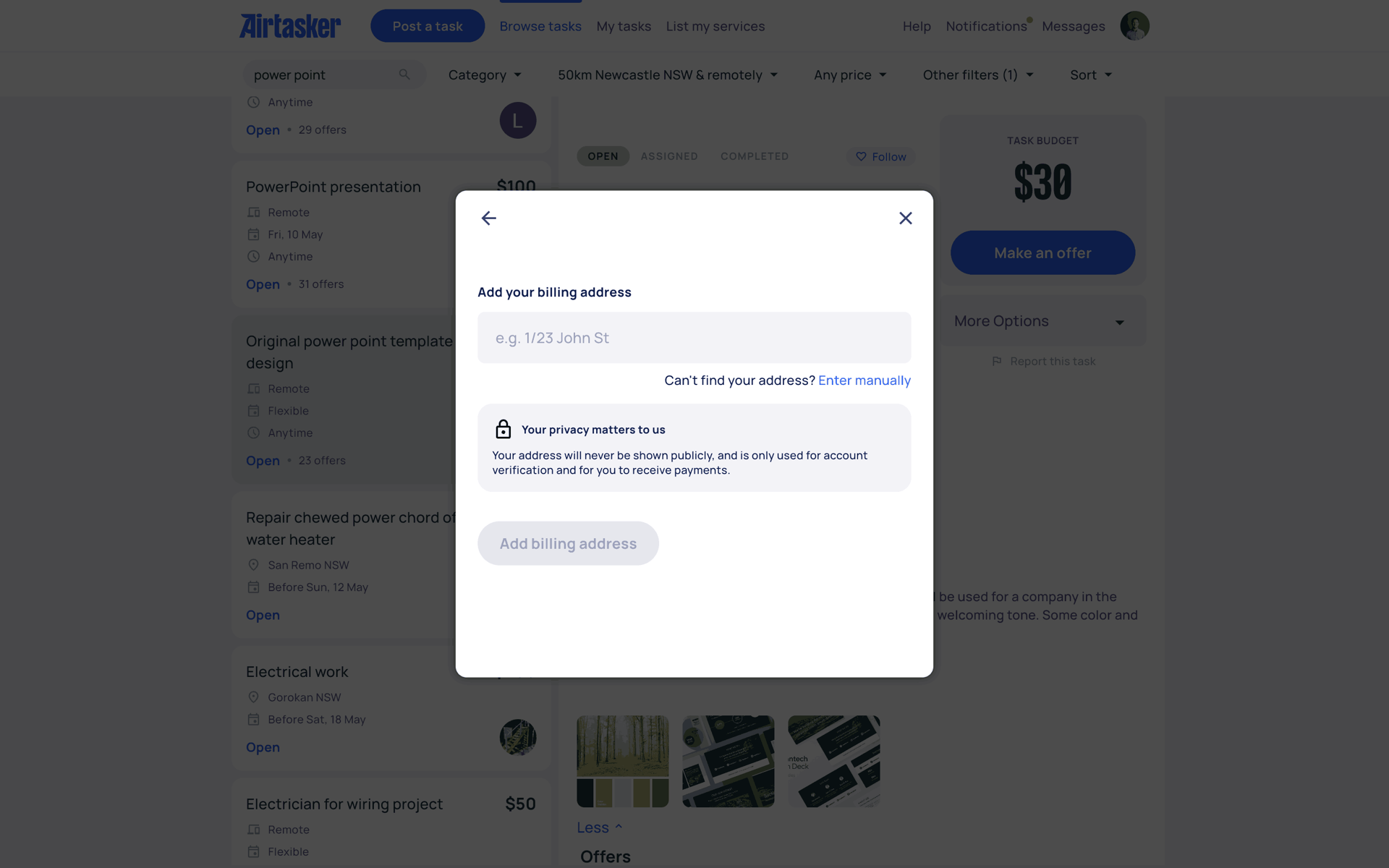 Airtasker Web Lifestyle interface screenshot 7