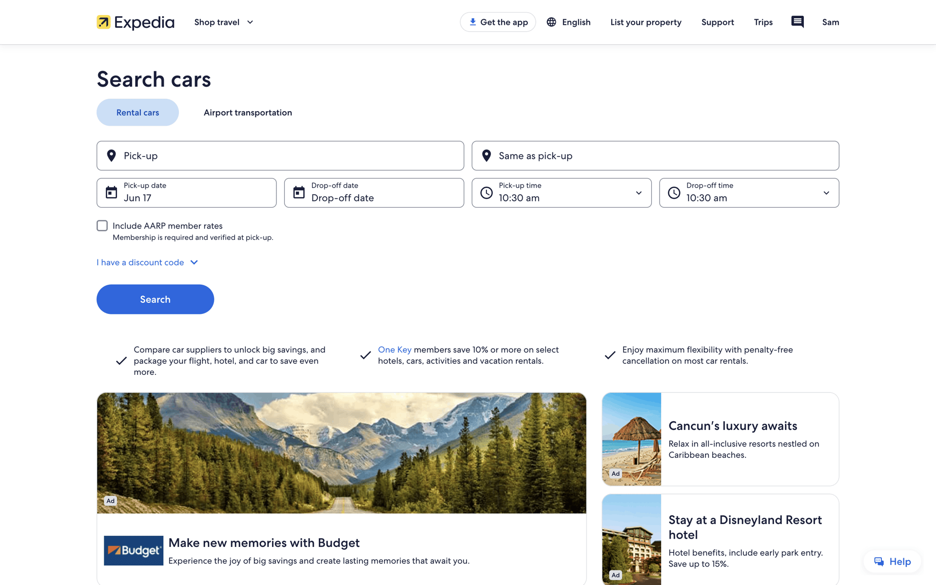 Expedia Web Travel & Transportation interface screenshot 13