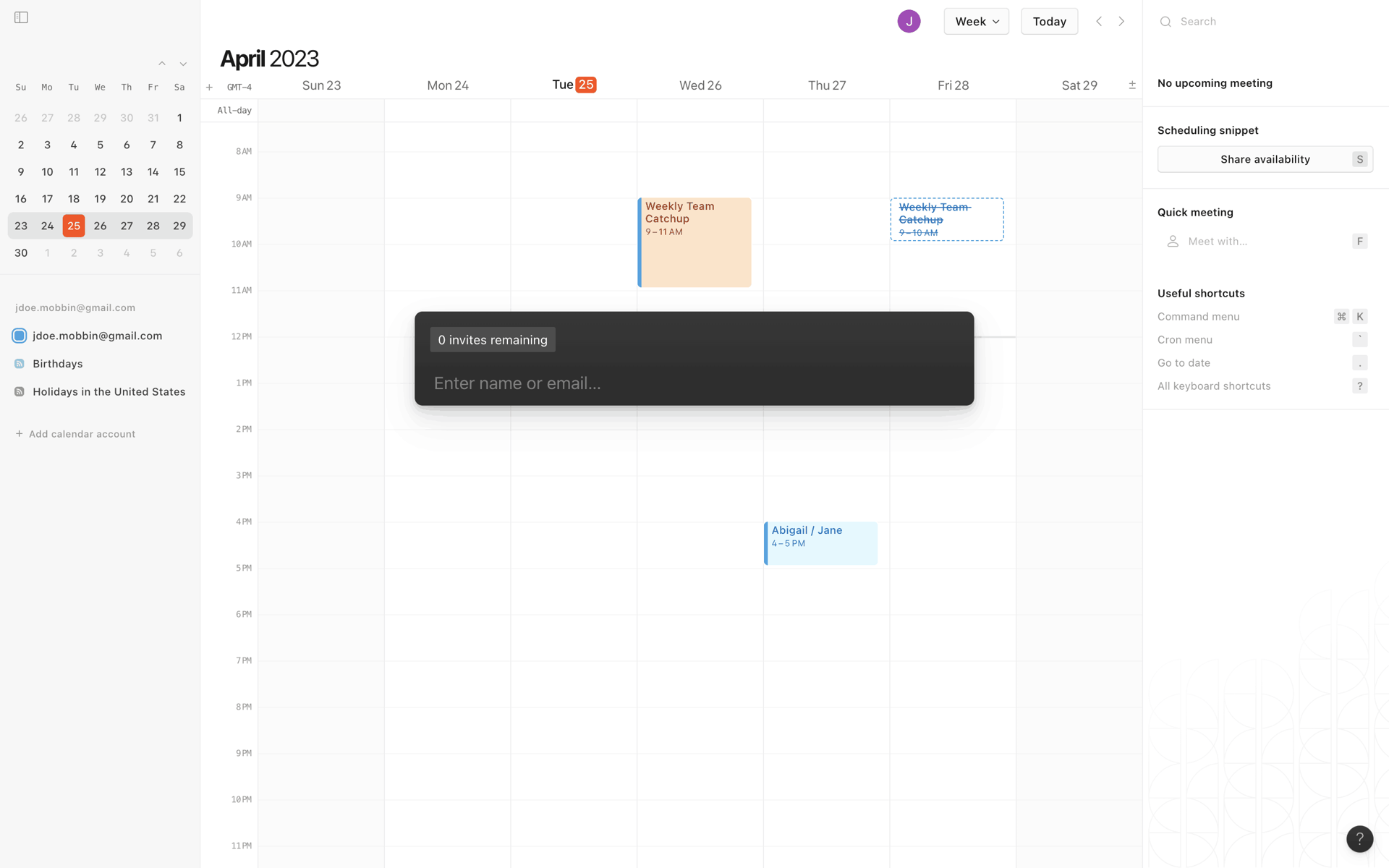 Cron Calendar Web Productivity interface screenshot 12