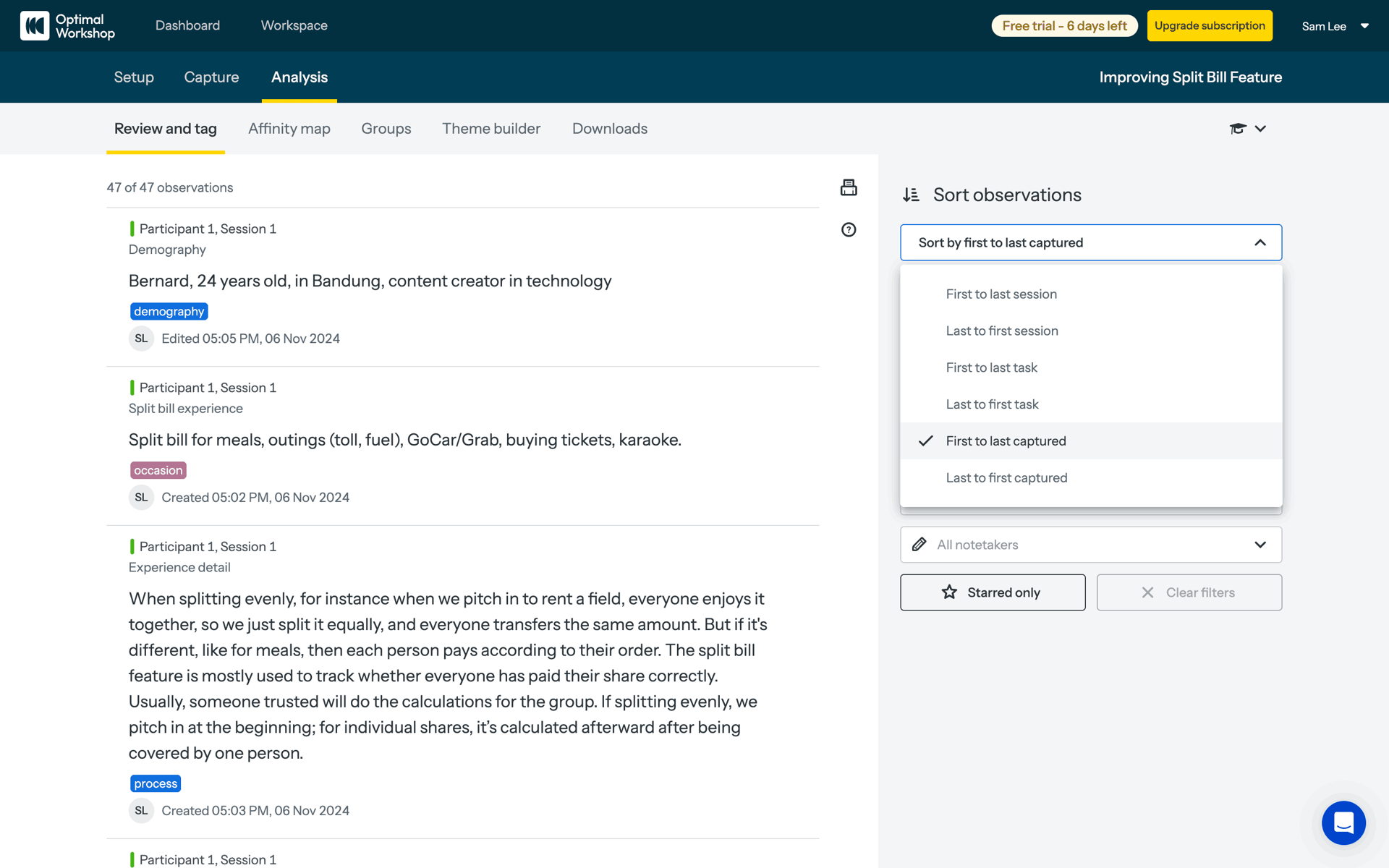 Optimal Workshop Web Business interface screenshot 11