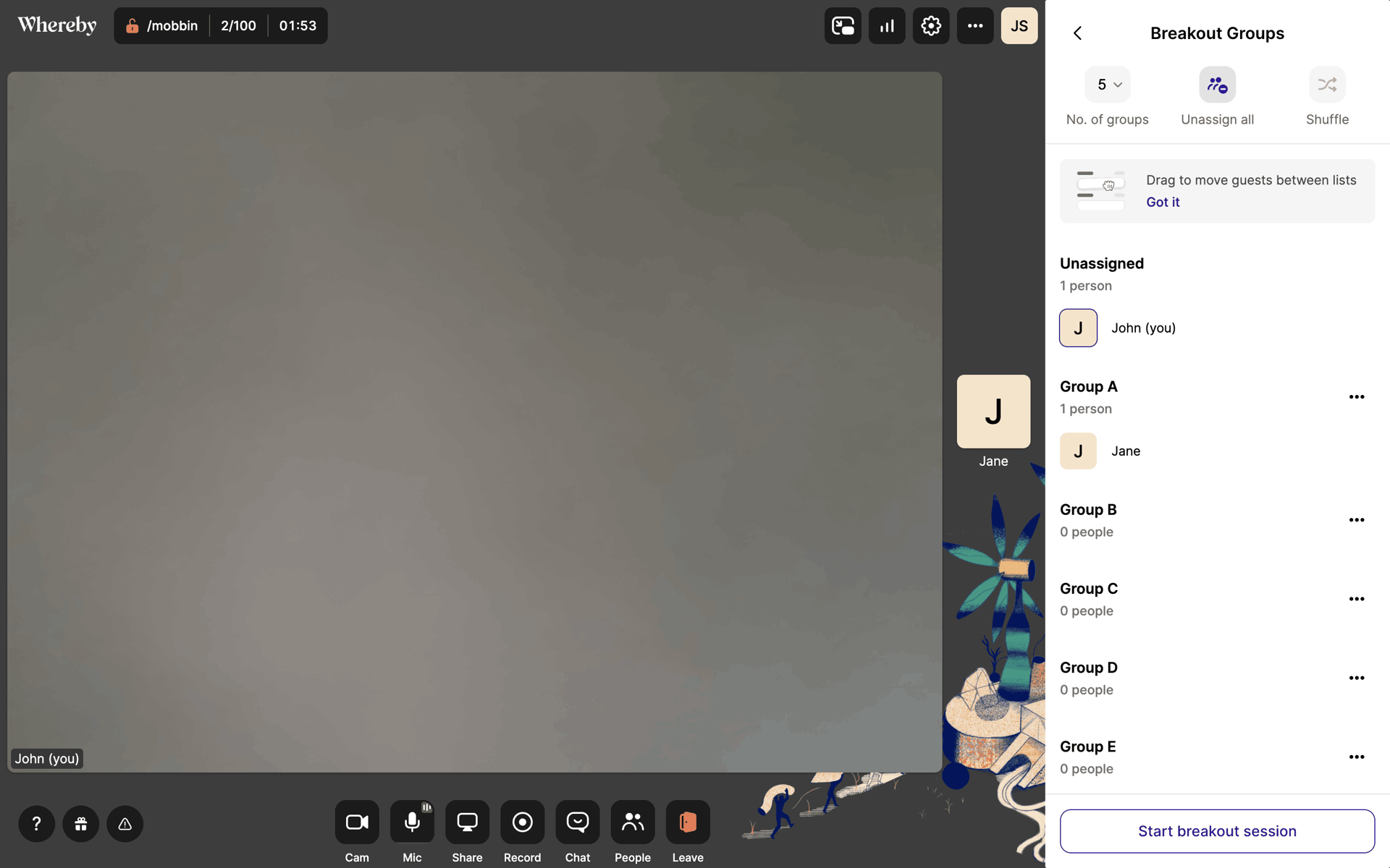 Whereby Web Business interface screenshot 15