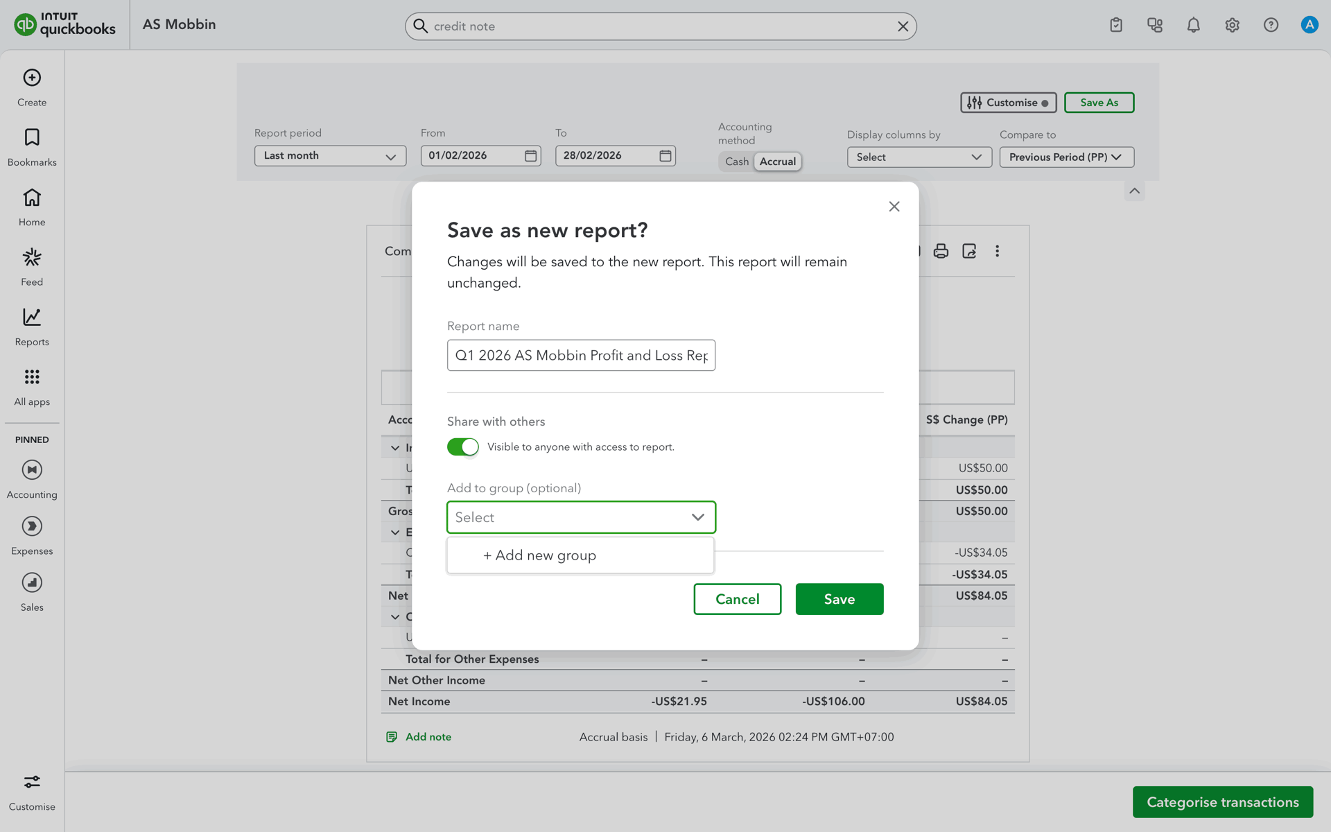 QuickBooks Web accounting interface screenshot 10