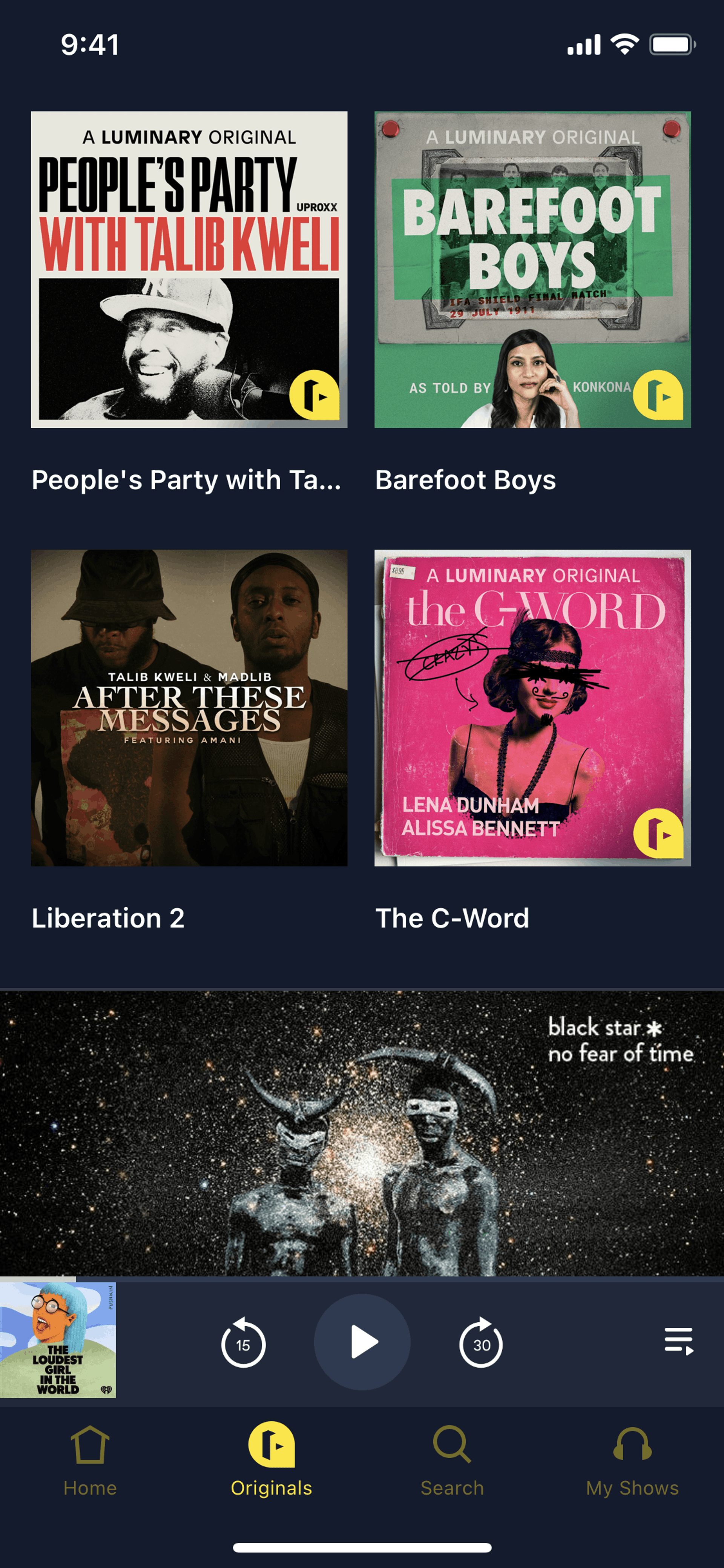 Luminary iOS Entertainment interface screenshot 19