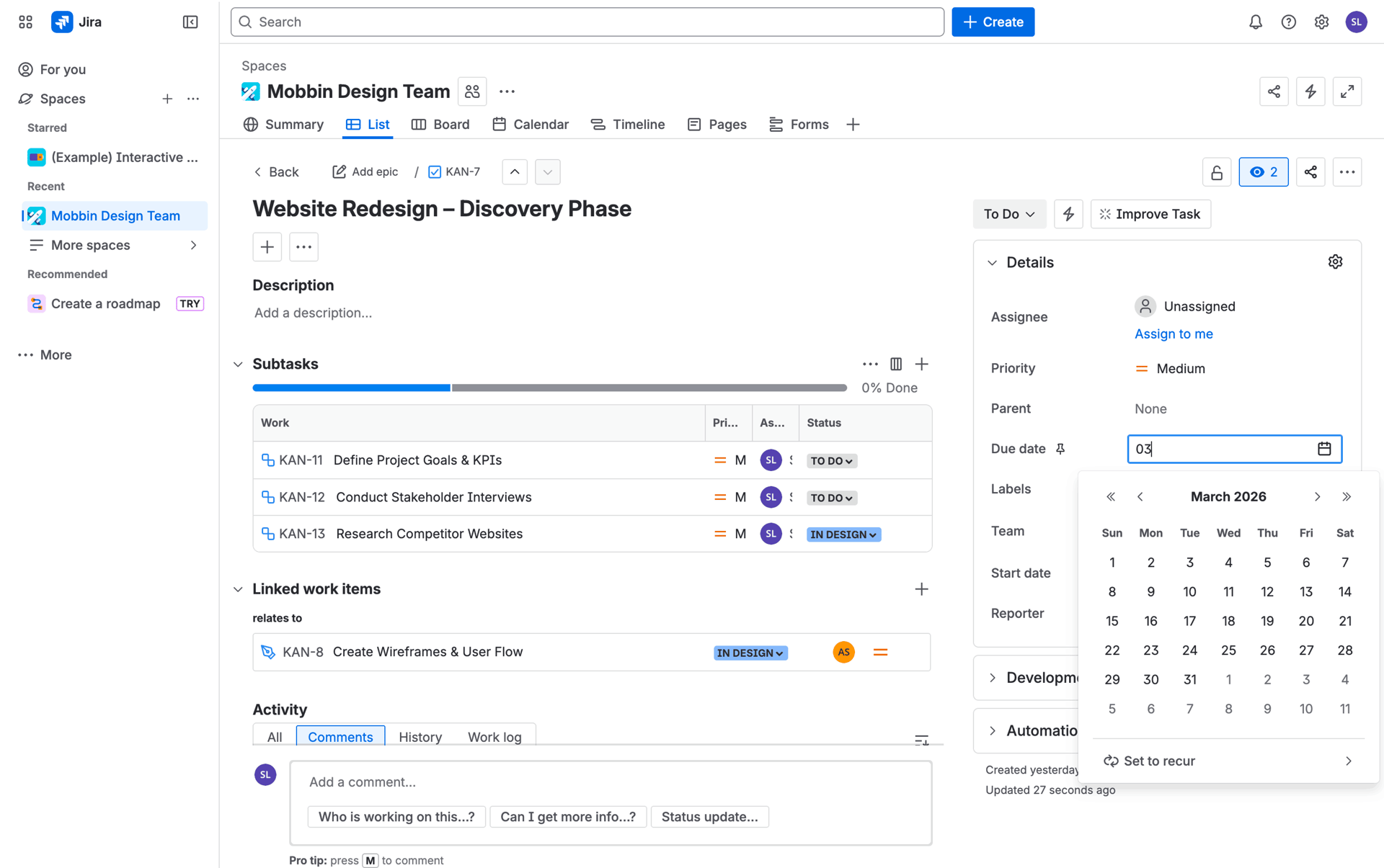 Jira Web Business interface screenshot 18