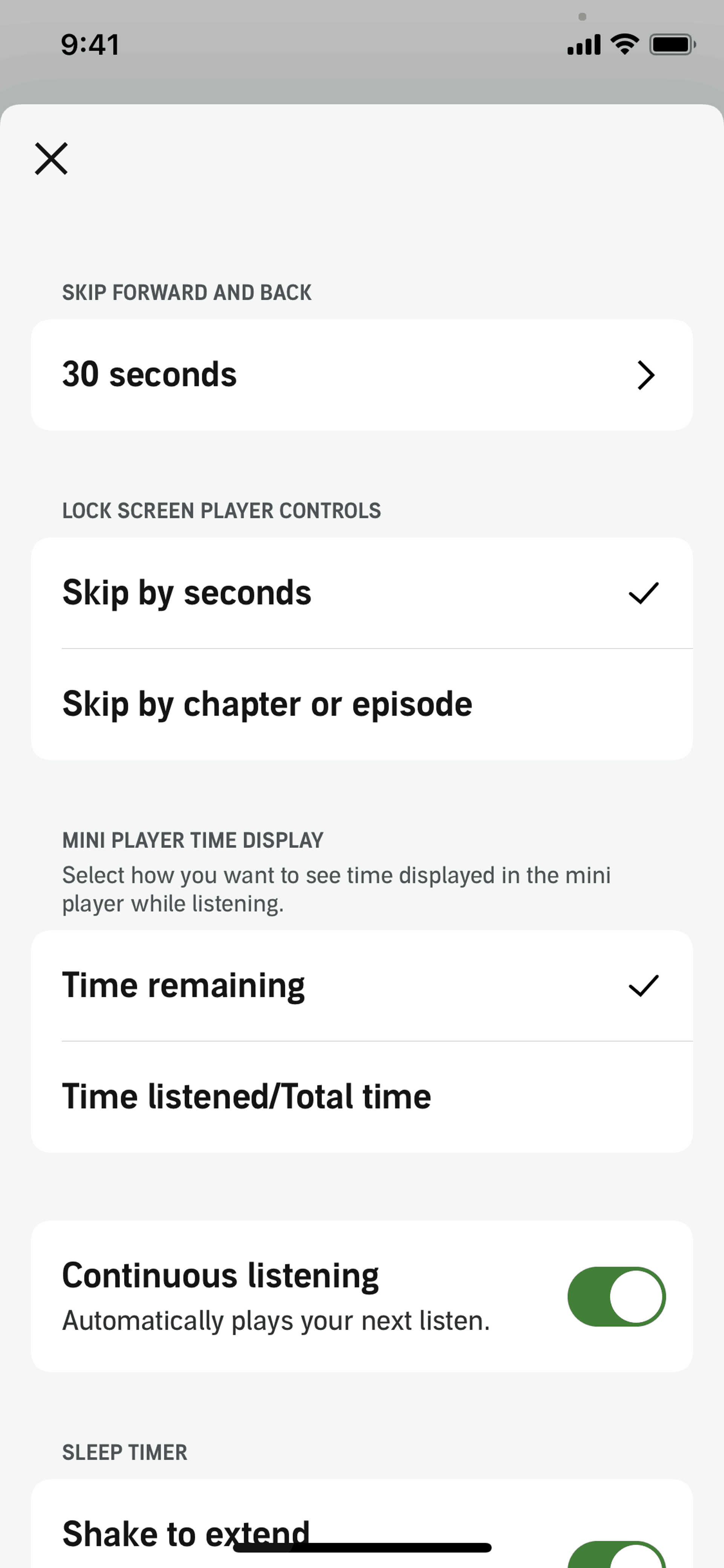 Audible iOS Entertainment interface screenshot 11